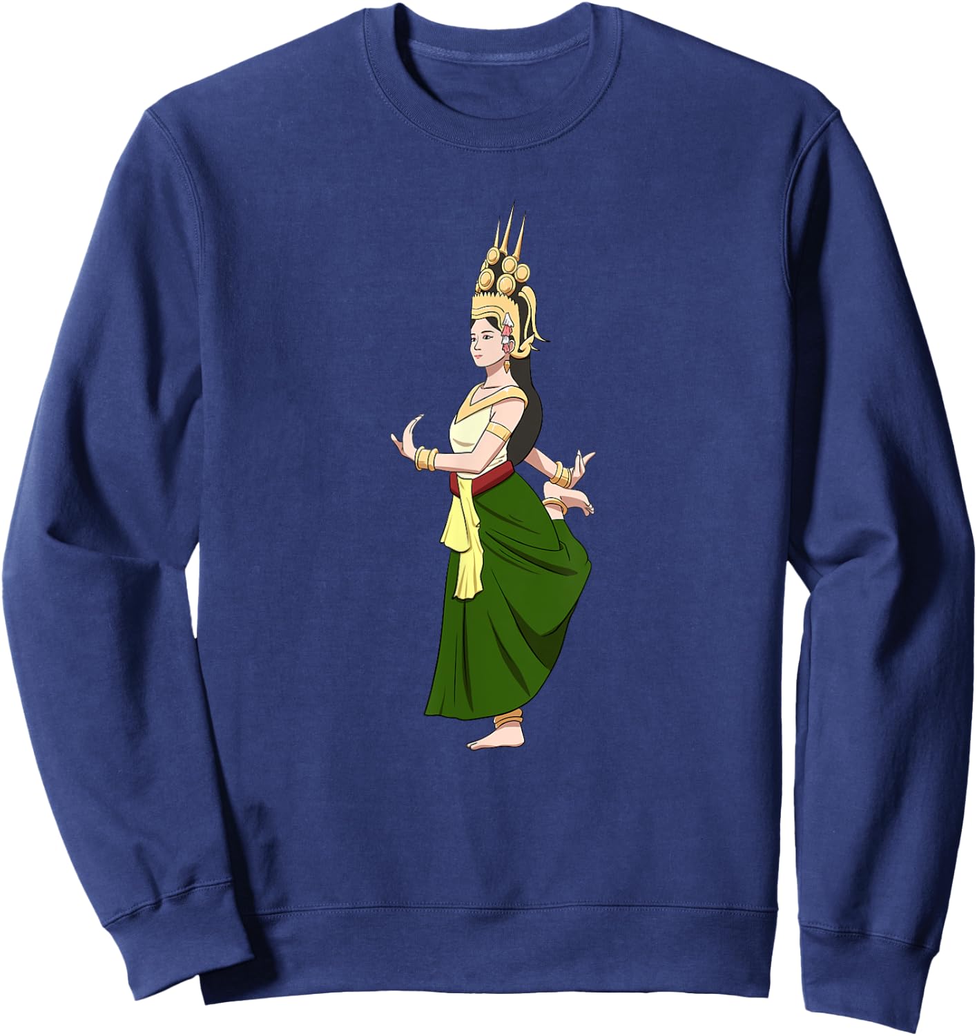 Cambodia Cambodian Khmer Apsara Traditional Dance Temple Sweatshirt - Sweatshirt | Navy