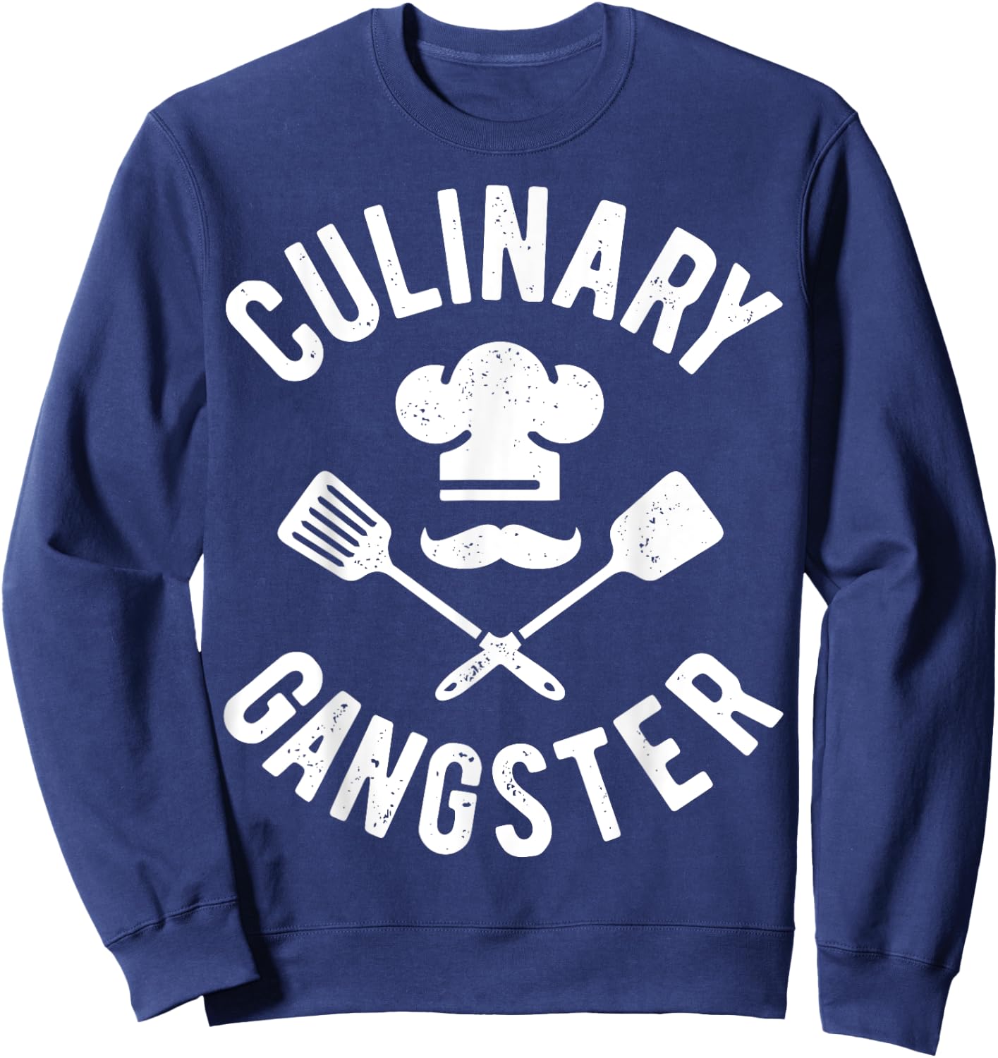 Chef Culinary Gangster Men Women Cook Cooking Hat Vintage Sweatshirt - Sweatshirt | Navy