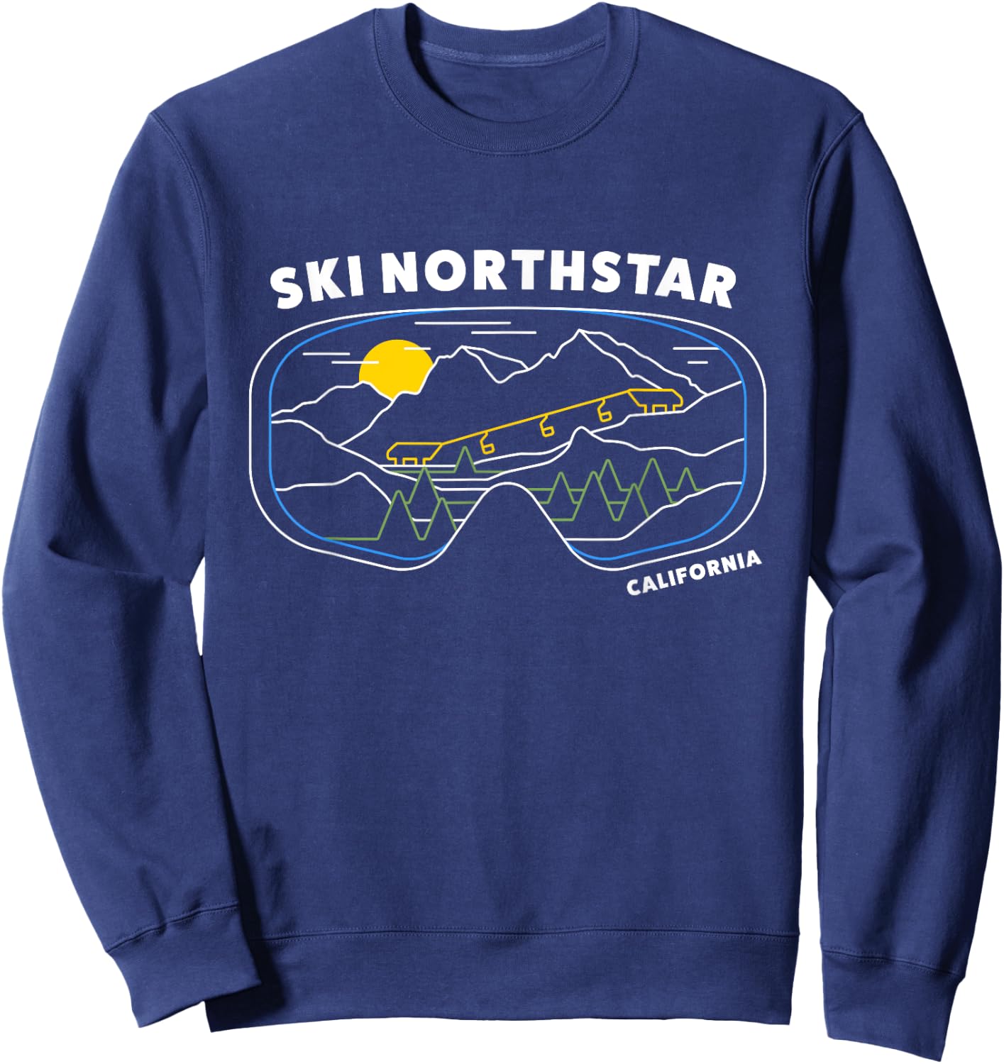 Retro Ski Northstar California Ski Resort, US Ski Resort Ski Sweatshirt - Sweatshirt | Navy