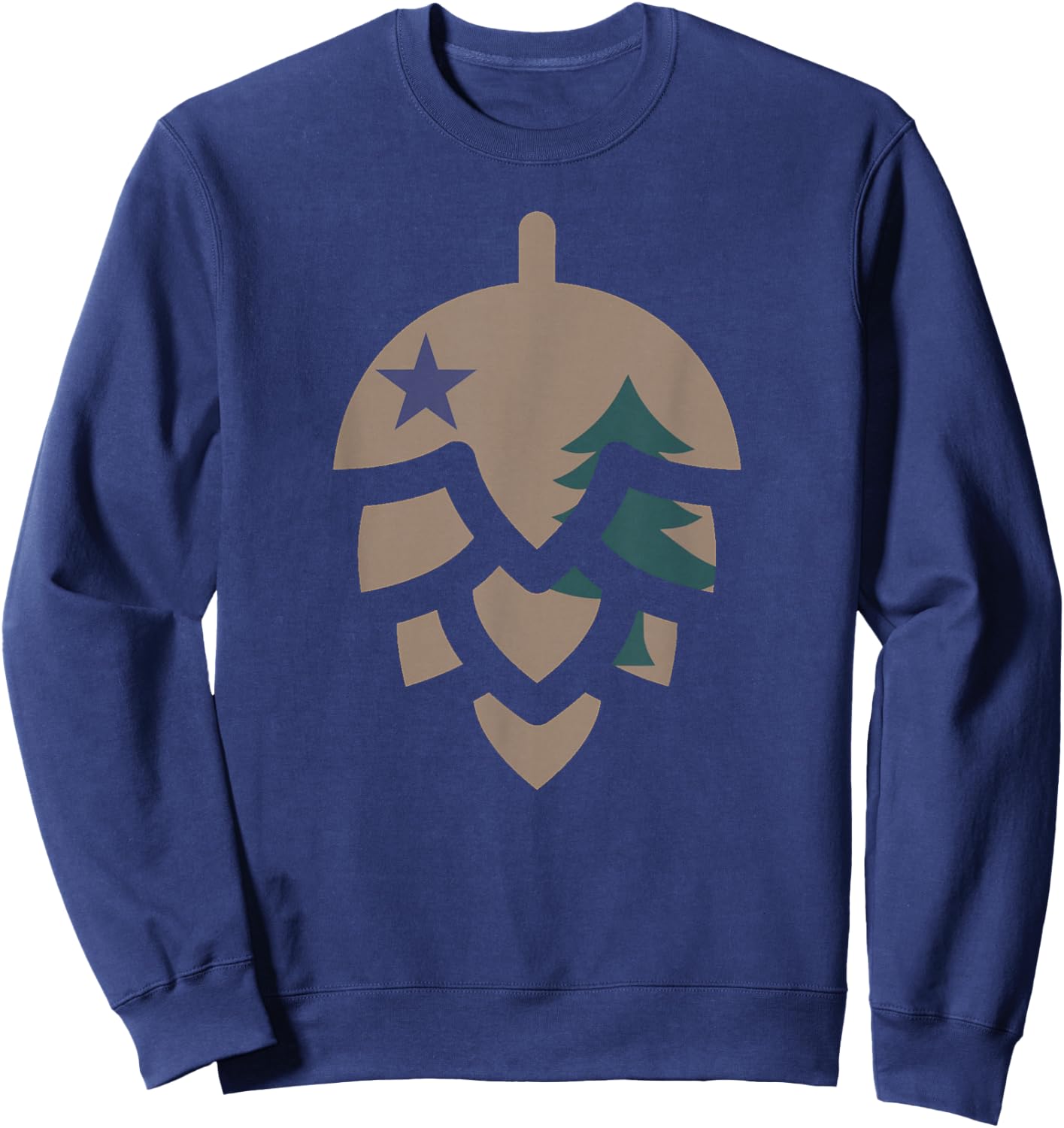 1901 Historic Maine State Flag - Craft Beer Hops Sweatshirt - Sweatshirt | Navy
