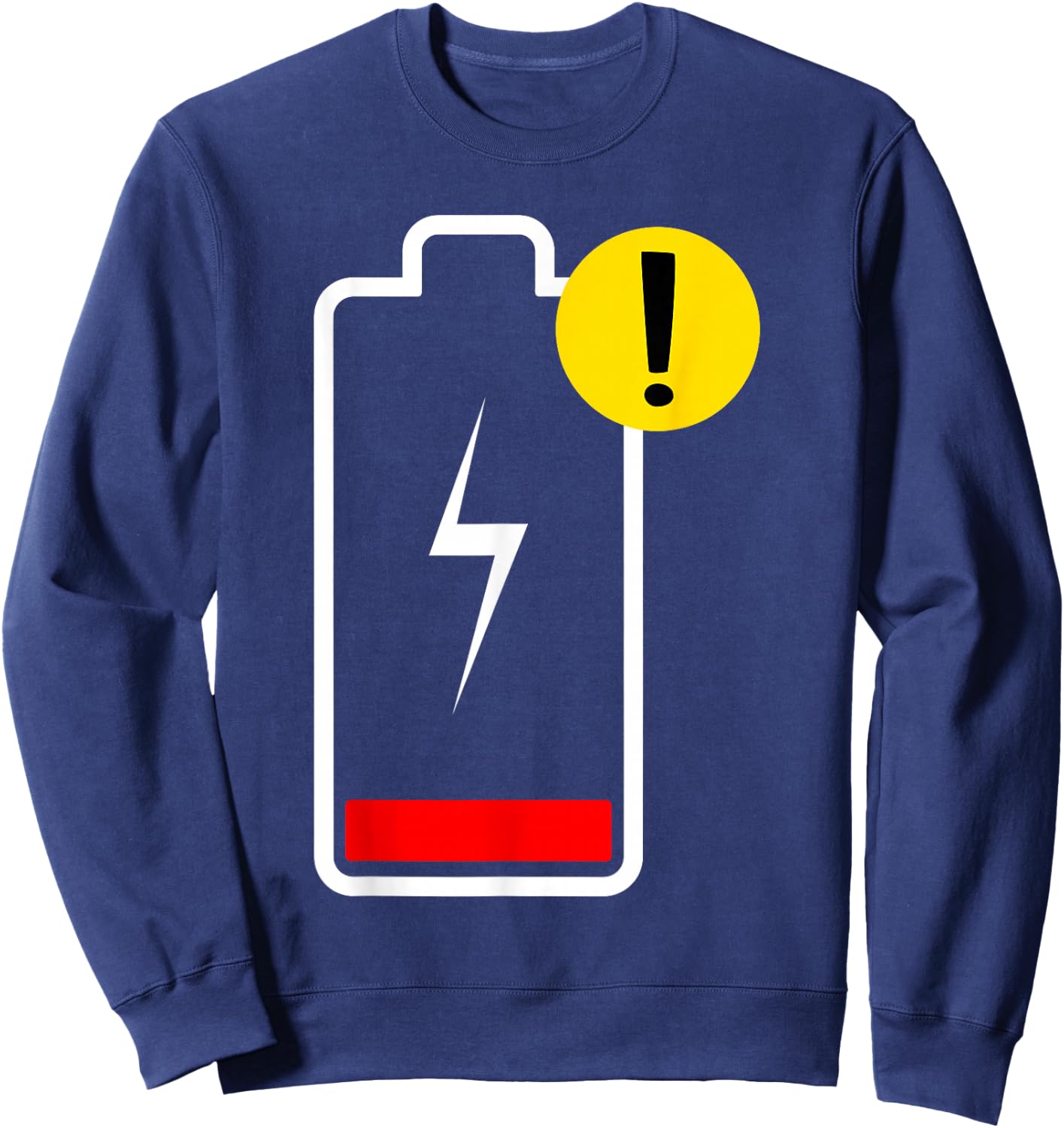 Low Battery Energy Halloween Costume Low Power Battery Sweatshirt - Sweatshirt | Navy