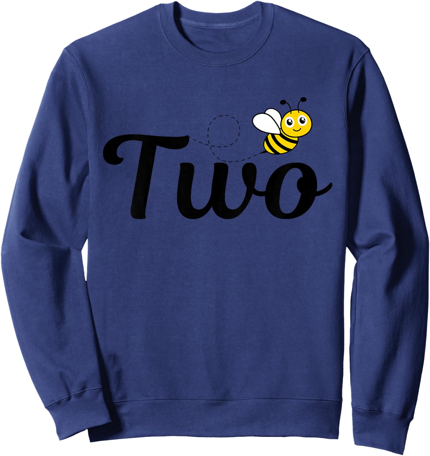 Kids Bee Two 2 Year Old Girl Bee Themed 2nd Birthday Kids Bee-day Sweatshirt - Sweatshirt | Navy