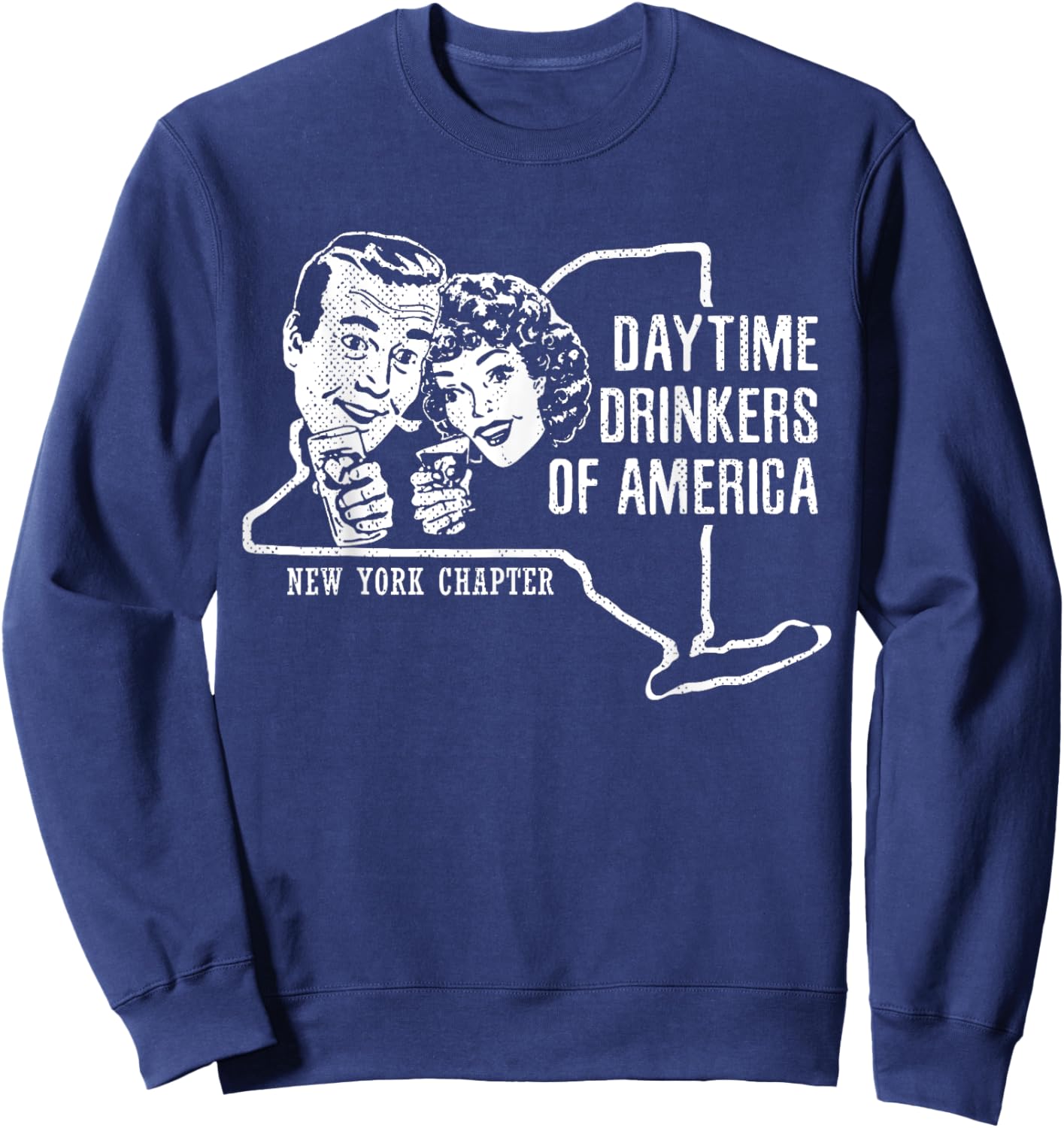 New York Day Drinking Shirt Beer Wine Drinker Alcohol Gift Sweatshirt - Sweatshirt | Navy