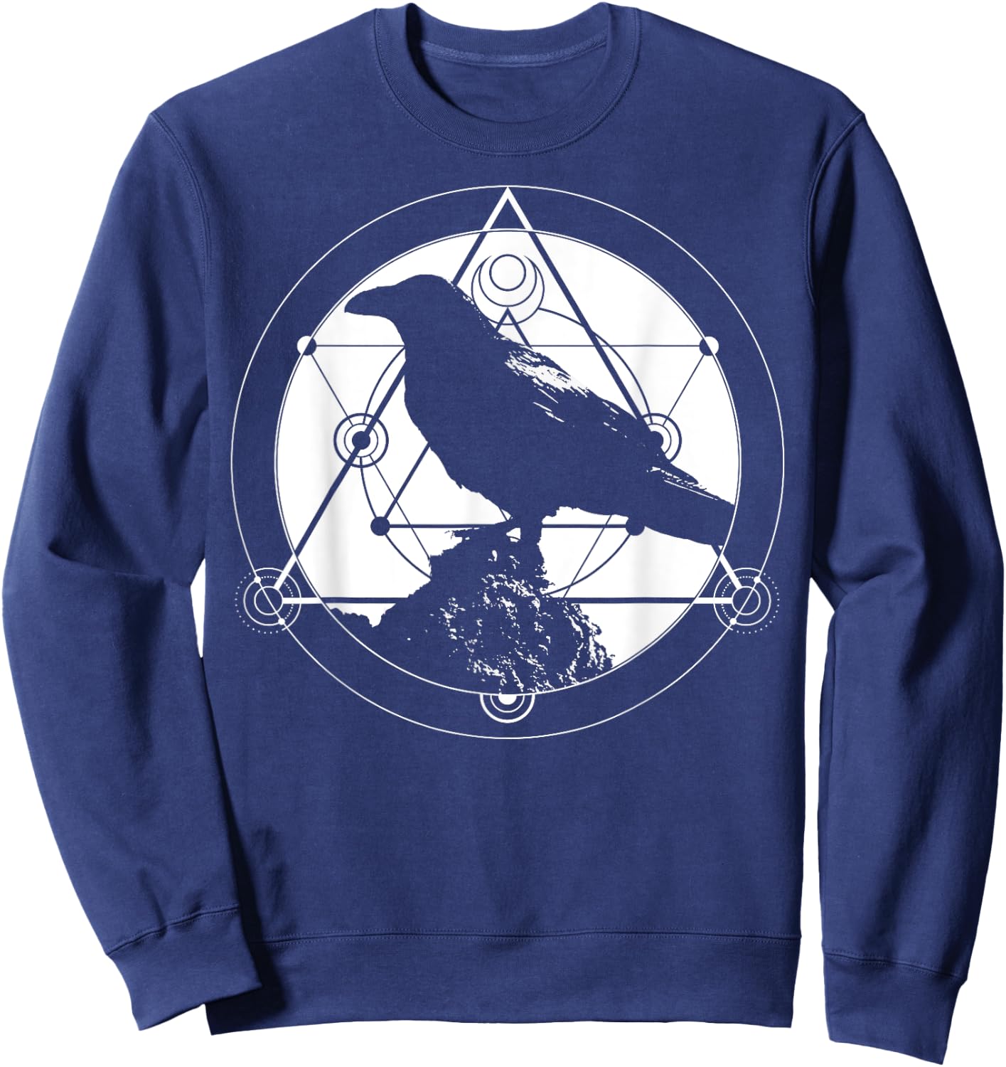 Dark Raven Silhouette Gift design for Crow Raven Fans Sweatshirt - Sweatshirt | Navy