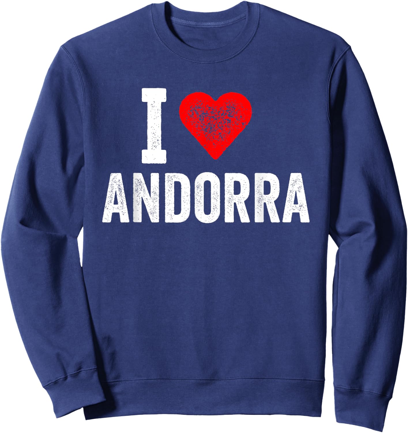 Design amusant rétro I Love Andorra avec un cœur rouge Sweatshirt - Sweatshirt | Navy