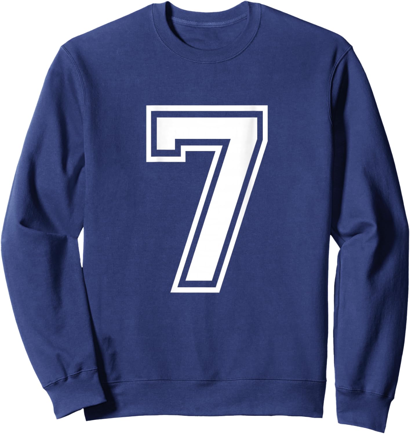 Number 7 Shirt Sports Player Number Back of Shirt Sweatshirt - Sweatshirt | Navy