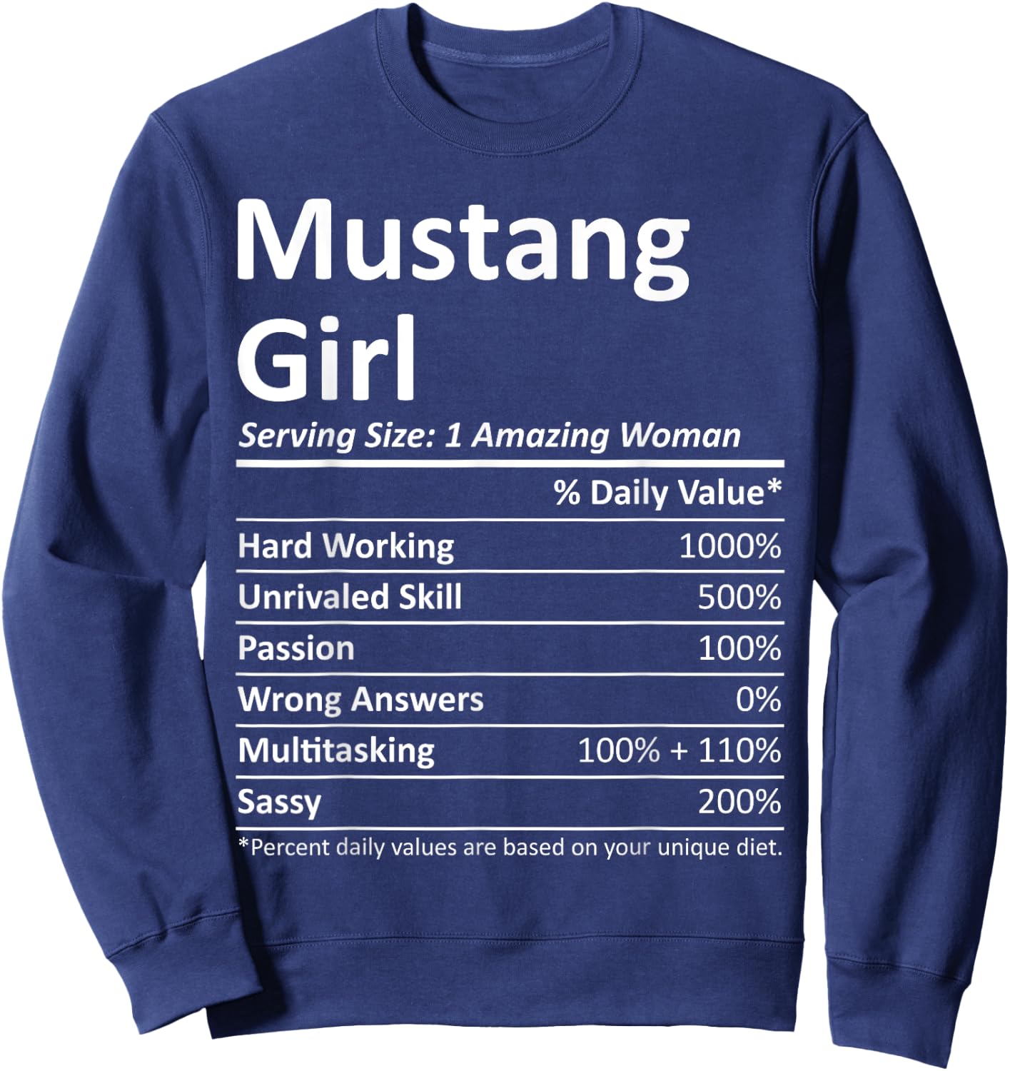 Mustang Girl OK Oklahoma Funny City Home Roots USA Gift Small Sweatshirt - Sweatshirt | Navy