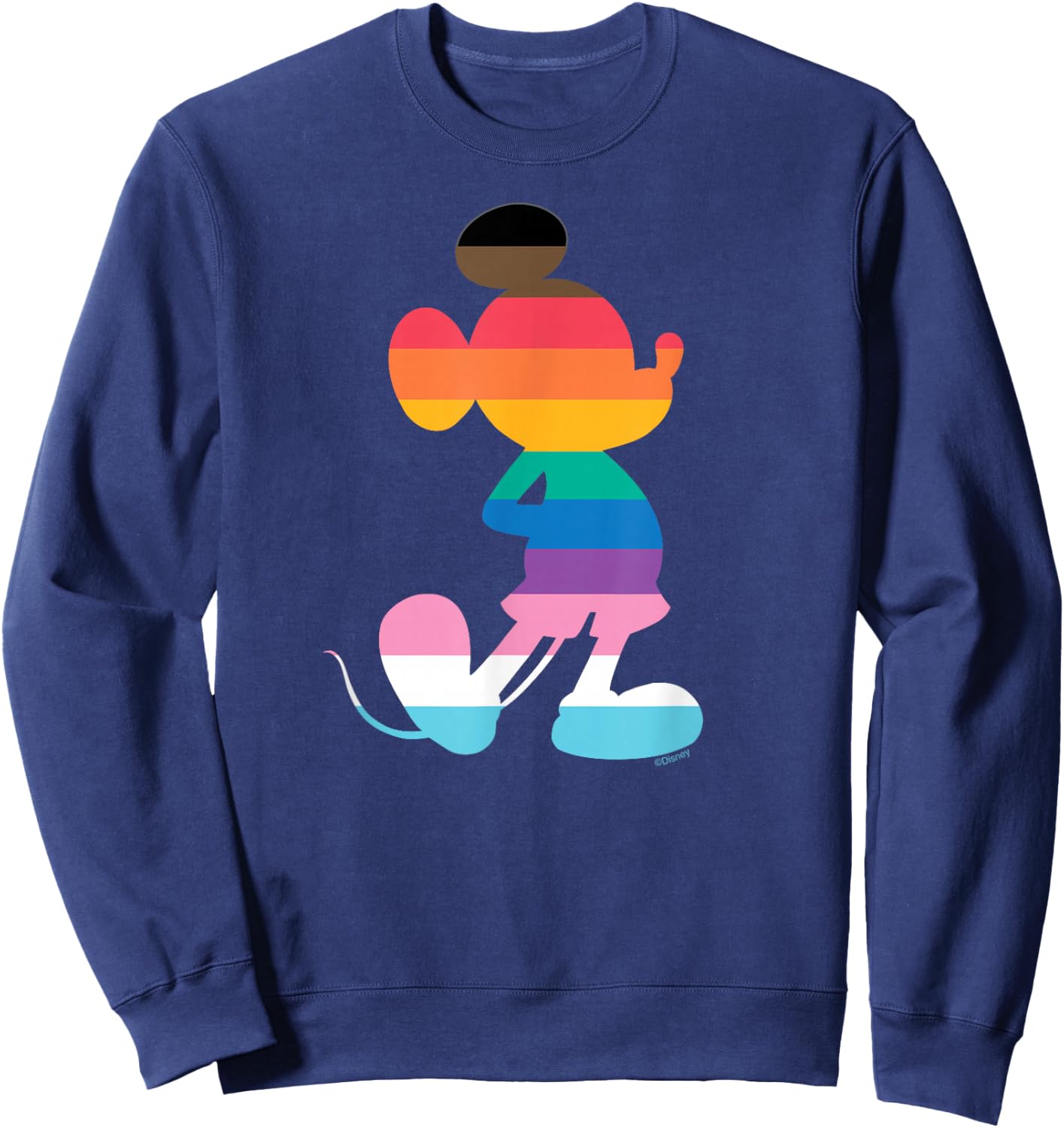 Disney Mickey Mouse Pride Inclusive Pose Rainbow Icon Fill Sweatshirt - Sweatshirt | Navy