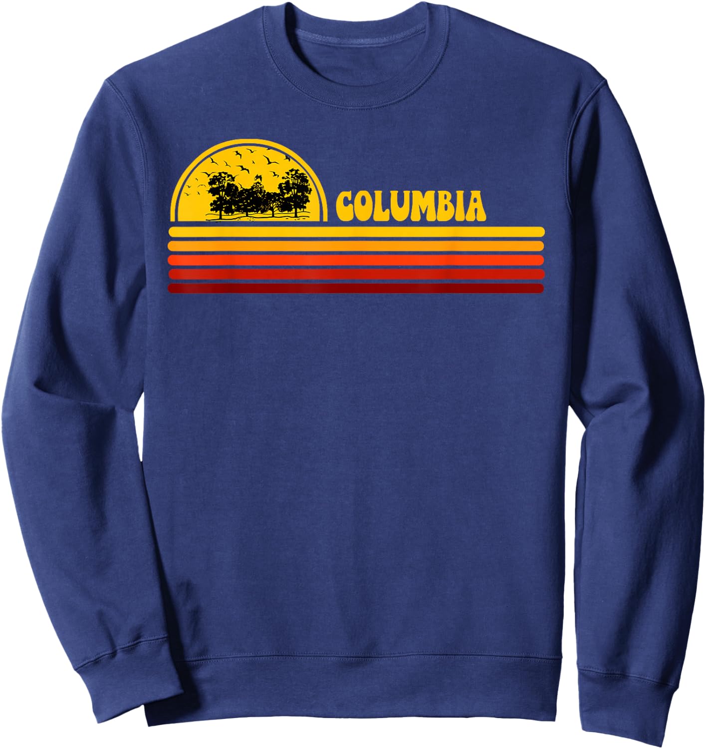 Columbia Vintage Sunset Logo Retro City , black Sweatshirt - Sweatshirt | Navy