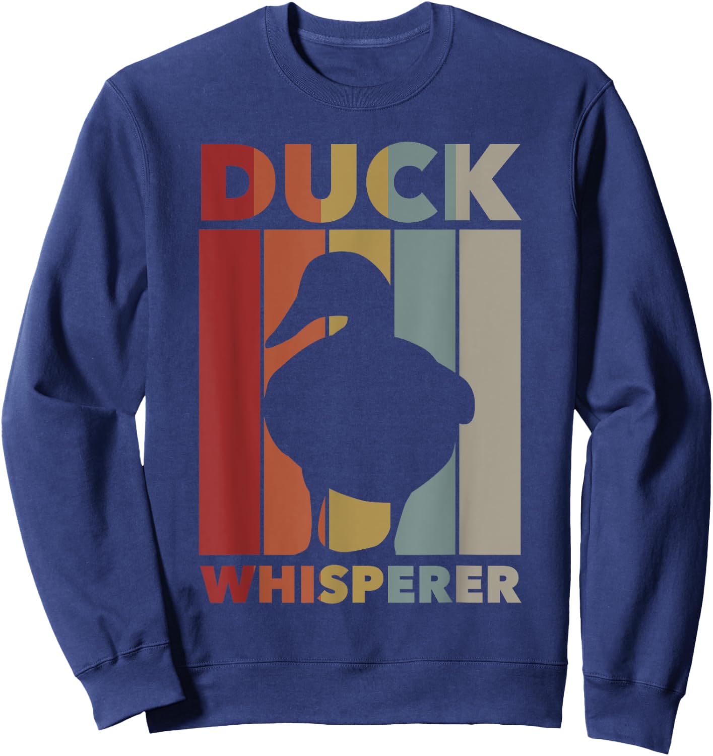Retro Duck Water Bird - Vintage Duck Whisperer Sweatshirt - Sweatshirt | Navy