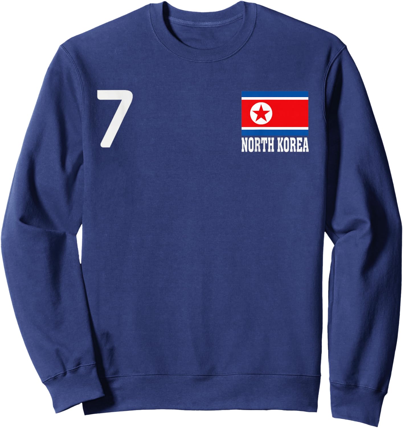 North Korea 7 National Flag Country Pride Heritage Sweatshirt - Sweatshirt | Navy