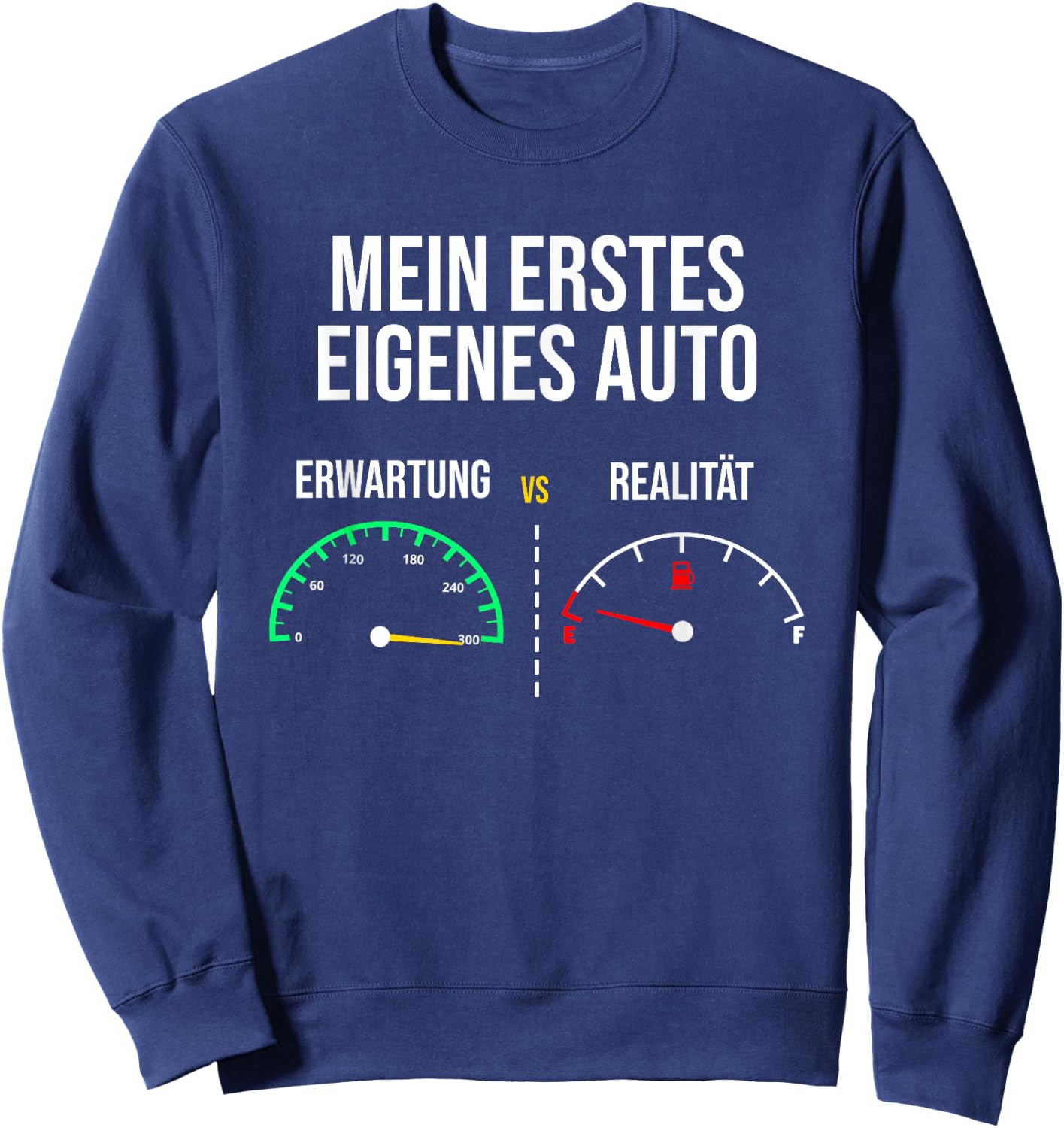 Car Saying First Own Car Meme Expectation vs Reality , black Sweatshirt - Sweatshirt | Navy