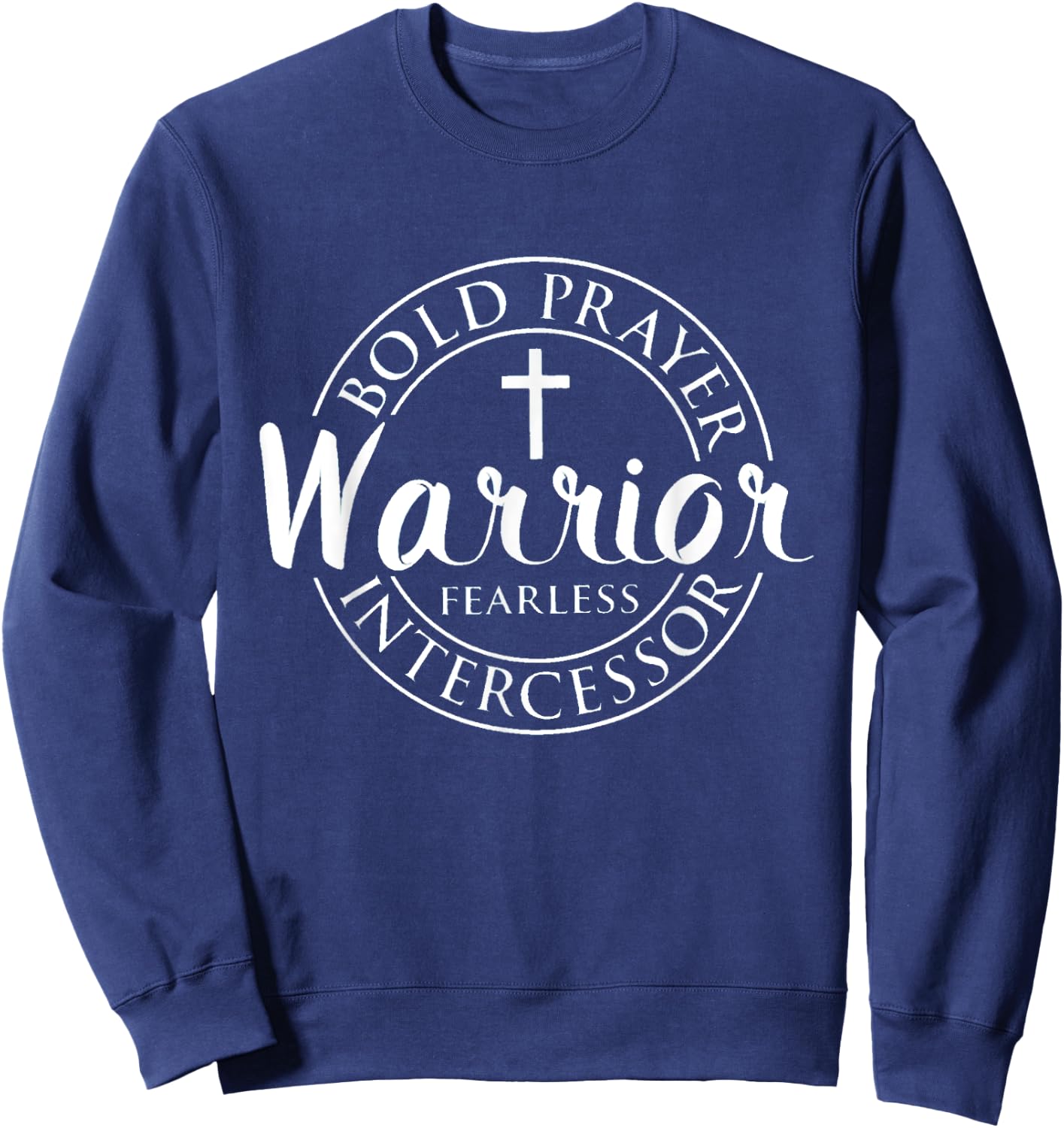 Prayer Warrior Black -Adults , Small, Short Sleeve, Religious Theme Sweatshirt - Sweatshirt | Navy