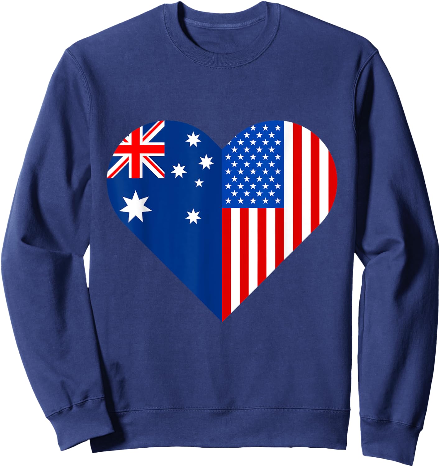 USA Australia Flag Shape Matching Couple Aussie Men Women Sweatshirt - Sweatshirt | Navy