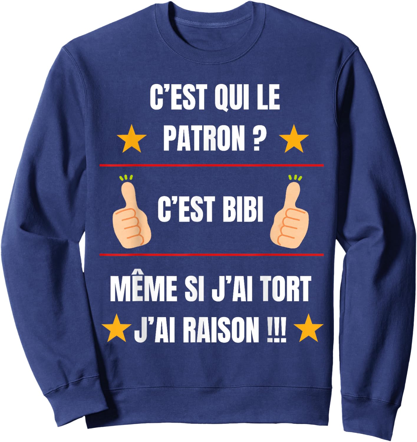 c'est qui le patron , Black, S Sweatshirt - Sweatshirt | Navy