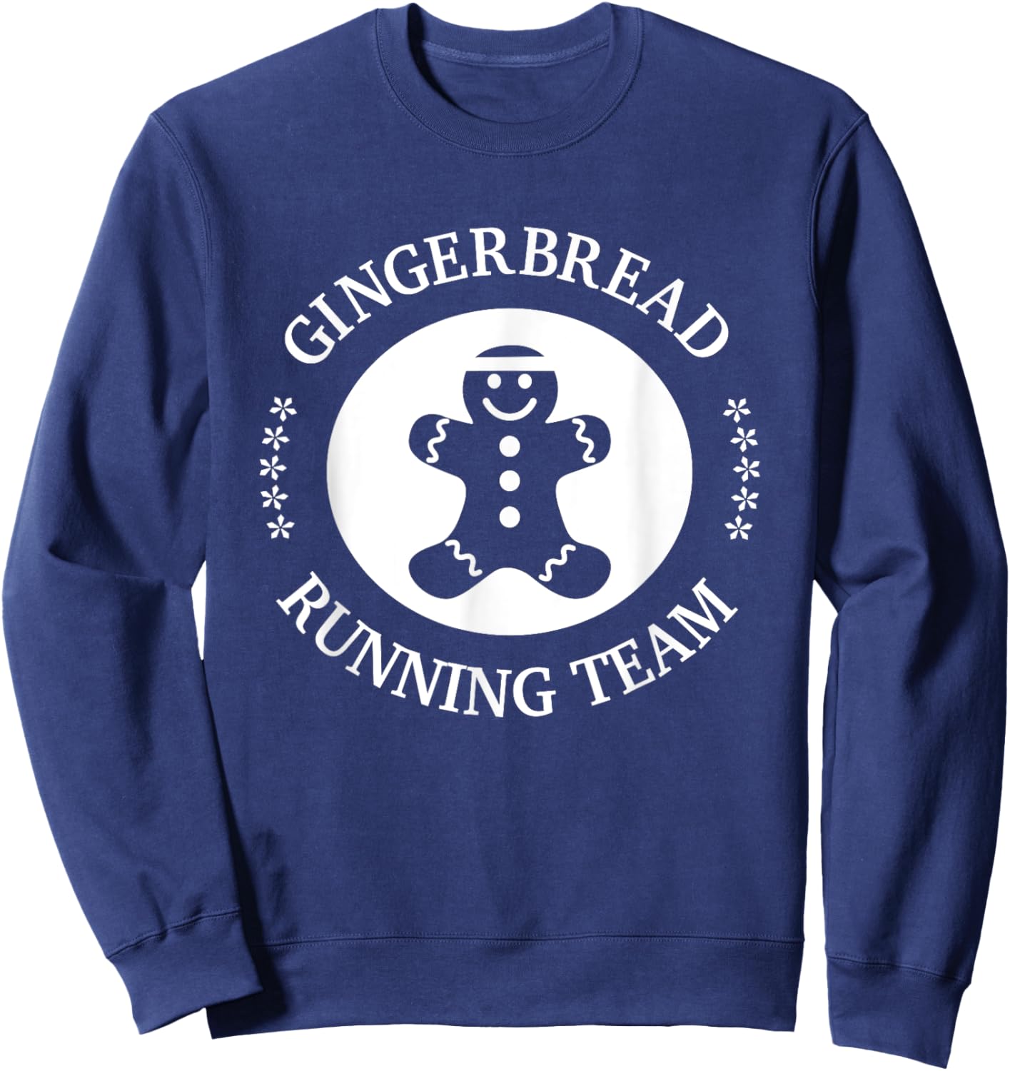 Gingerbread Running Team Holiday Cookie Funny Baking Sweatshirt - Sweatshirt | Navy