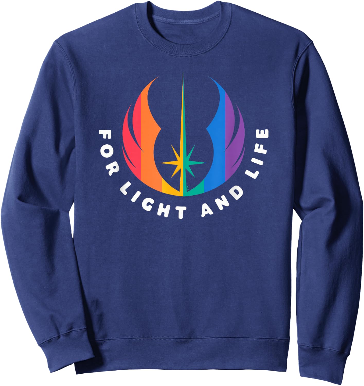 Star Wars Pride Rainbow Jedi Order Symbol For Light and Life Sweatshirt - Sweatshirt | Navy