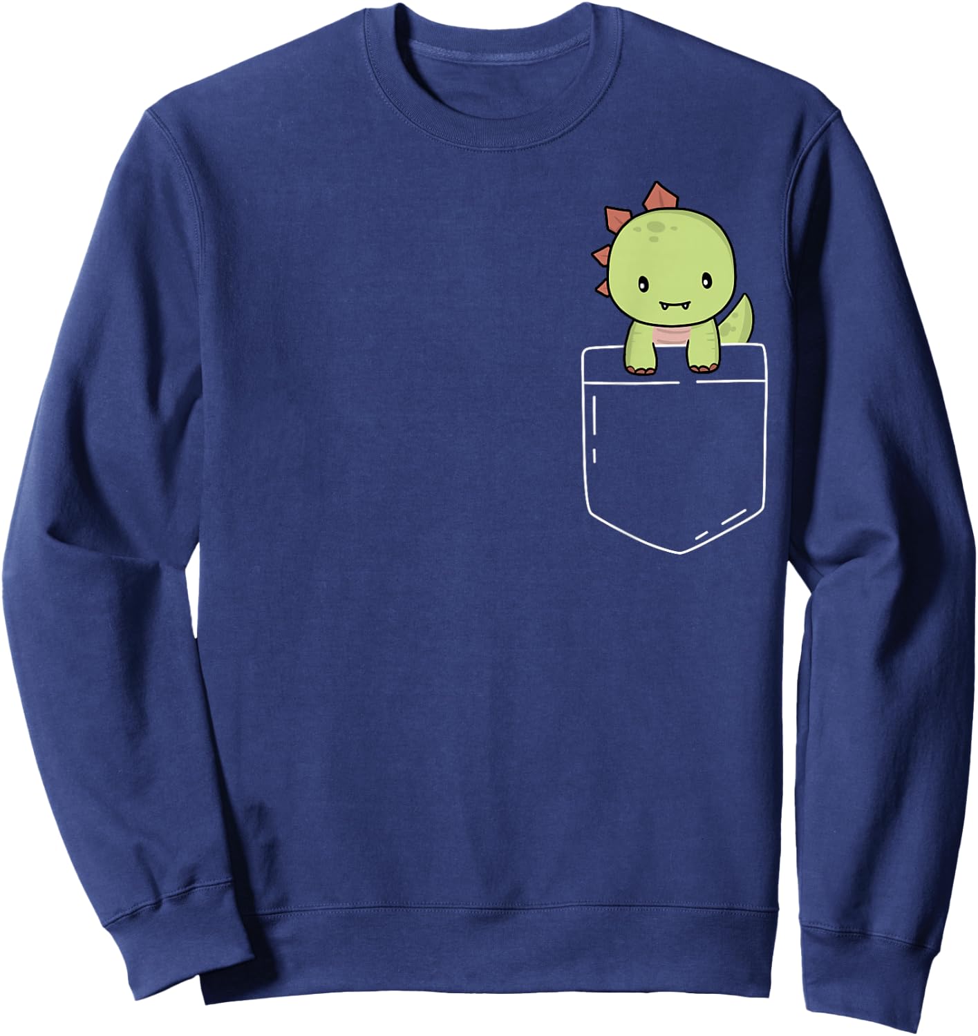 Cute T-Rex In Pocket Tyrannosaurus Rex Kawaii Dinosaur Lover Sweatshirt - Sweatshirt | Navy