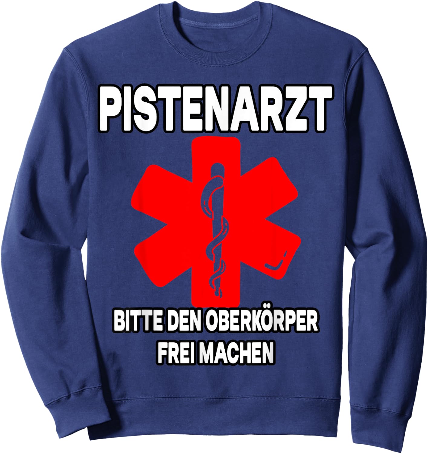 Pistenarzt Apres Ski Costume Skiing Fancy Dress Doctor , black Sweatshirt - Sweatshirt | Navy