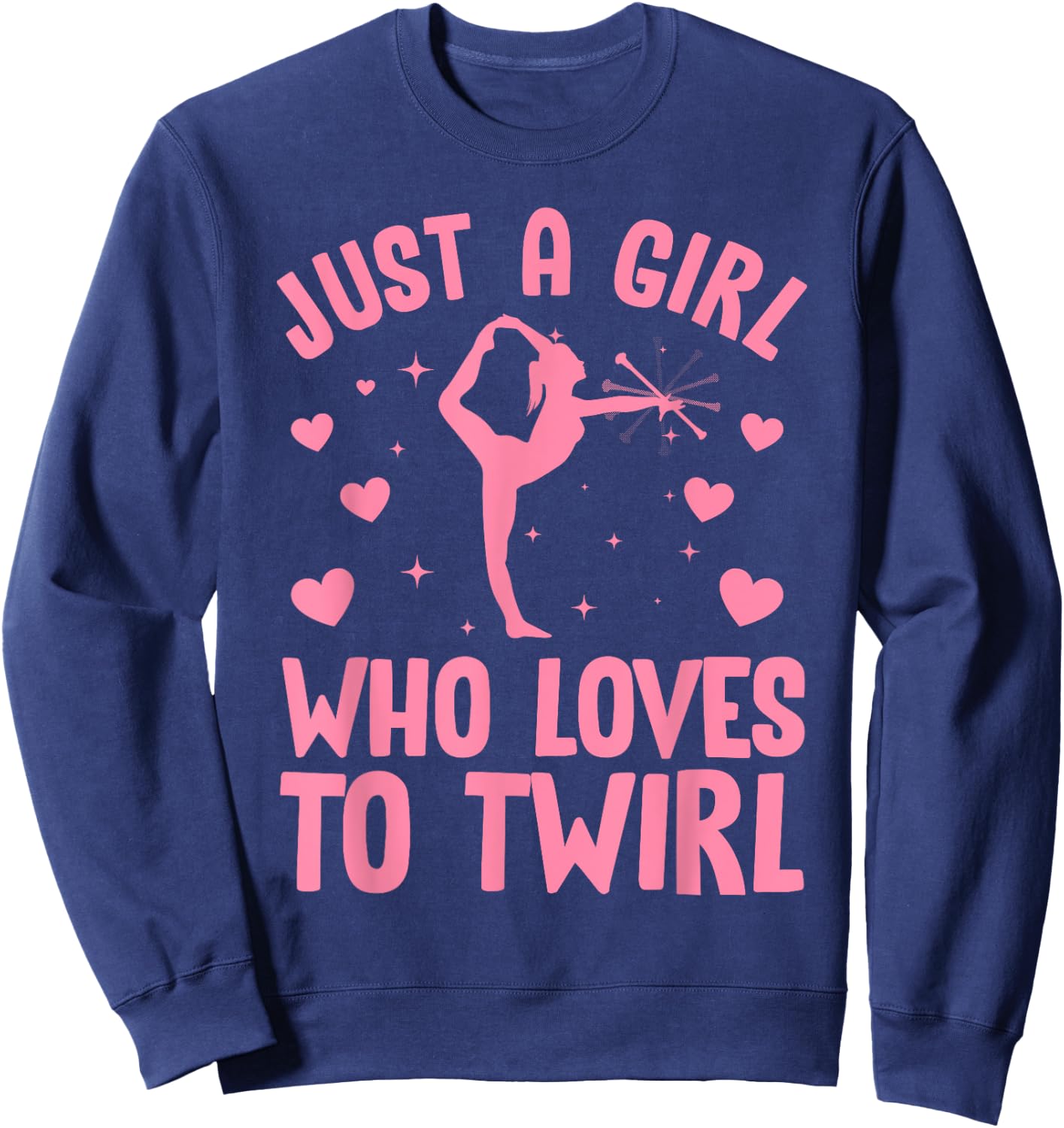 Best Baton Twirling Art Girls Twirler Majorette Sweatshirt - Sweatshirt | Navy