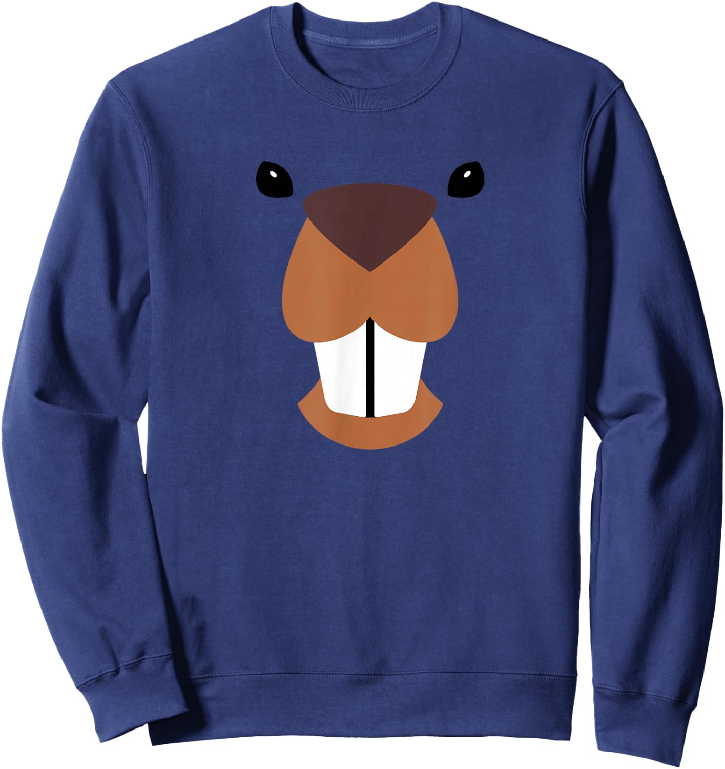 Beaver Face Halloween Costume Matching Kids Toddler Baby 5T Sweatshirt - Sweatshirt | Navy