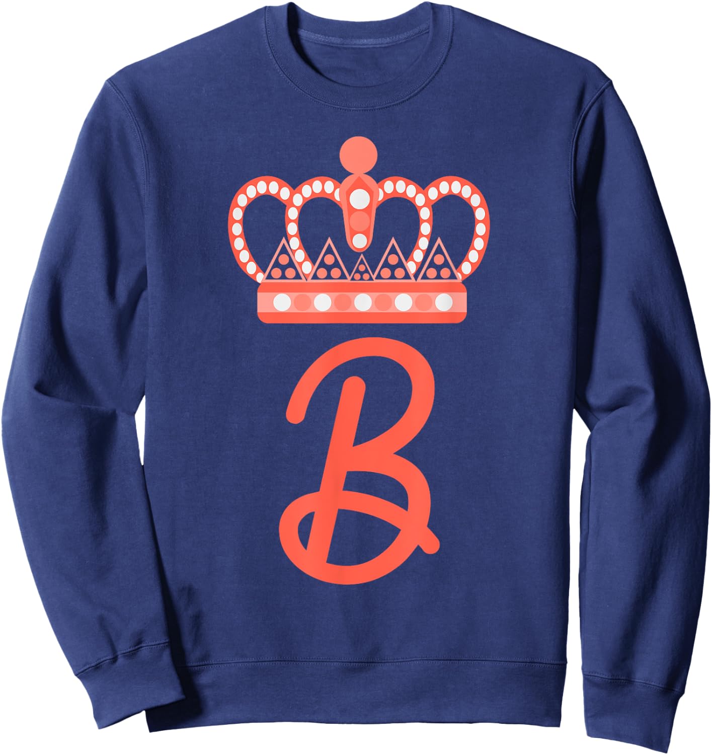Queen B Bee Letter B Crown Alphabet Monogram Bride Bee Lover Sweatshirt - Sweatshirt | Navy