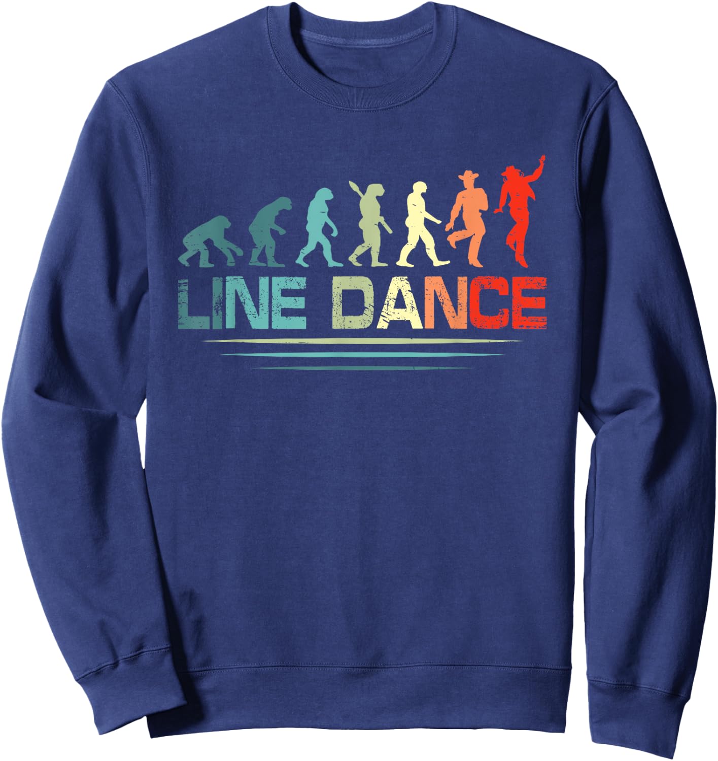Line Dance Evolution Line Dancing Funny Line Dancer , black Sweatshirt - Sweatshirt | Navy