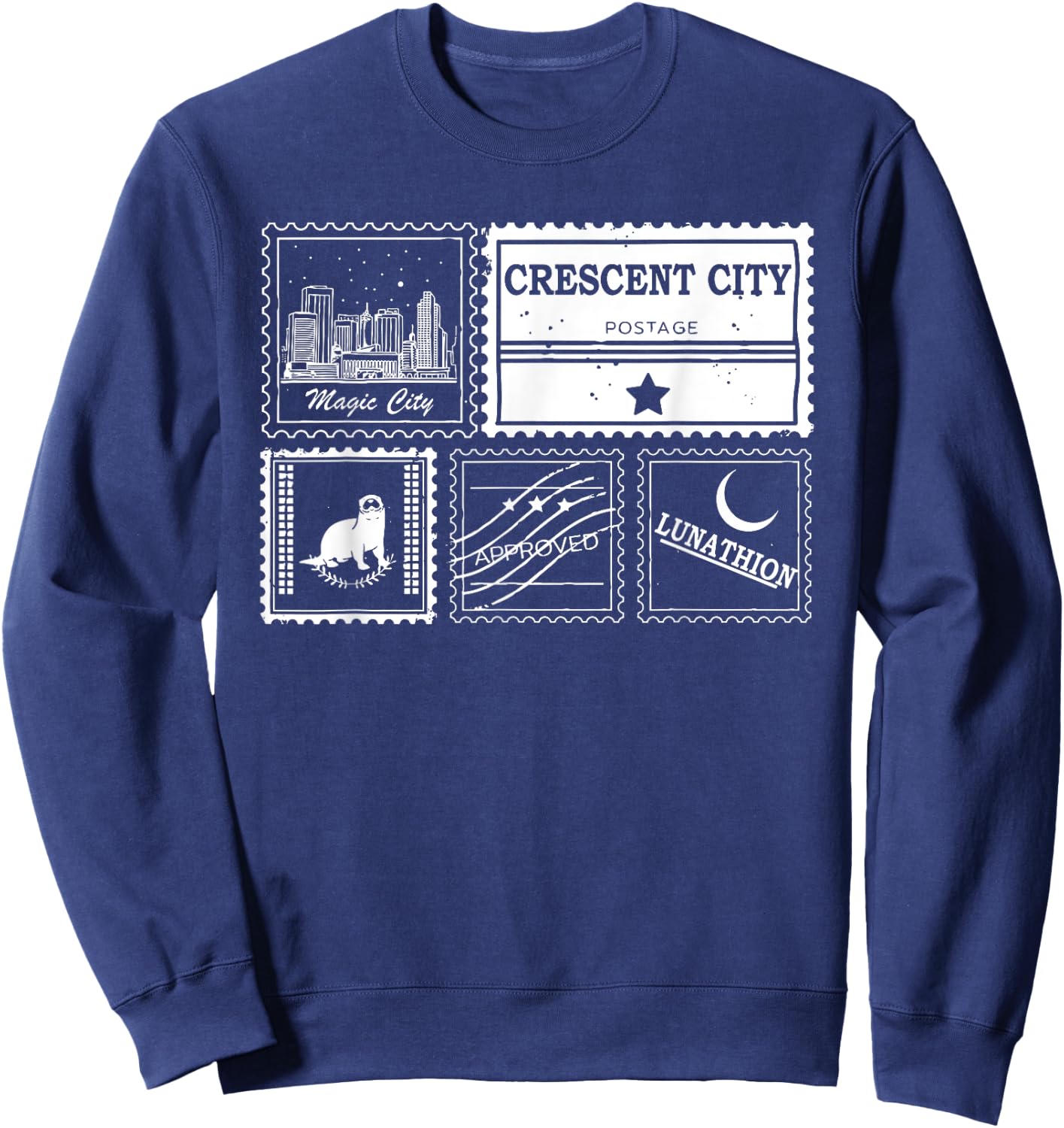 Crescent City Postal Service, Funny Crescent City Otter Sweatshirt - Sweatshirt | Navy