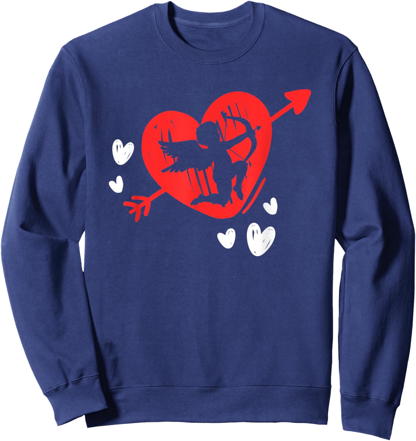 Love Couple Valentine's Day Heart Cupid Relationship Romantic Couple , black Sweatshirt - Sweatshirt | Navy