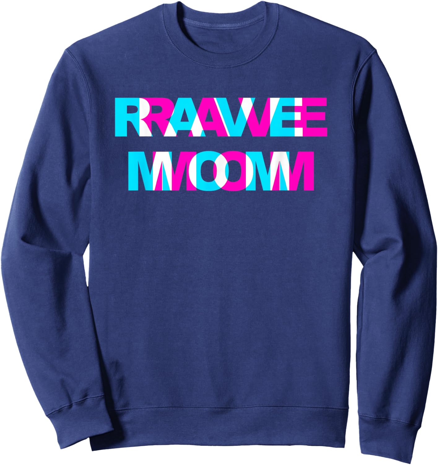 Rave Mom EDM Music Festival Mother Optical Illusion Trippy Sweatshirt - Sweatshirt | Navy