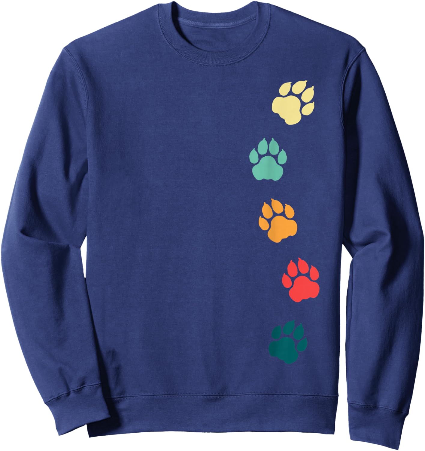 Lion Paw Print Cheetah Footprint Tiger Print Paw Leopard Sweatshirt - Sweatshirt | Navy