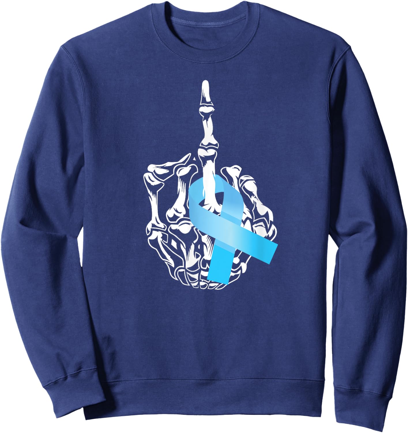 Fuck Prostate Cancer Middle Finger Prostate Cancer Awareness Sweatshirt - Sweatshirt | Navy