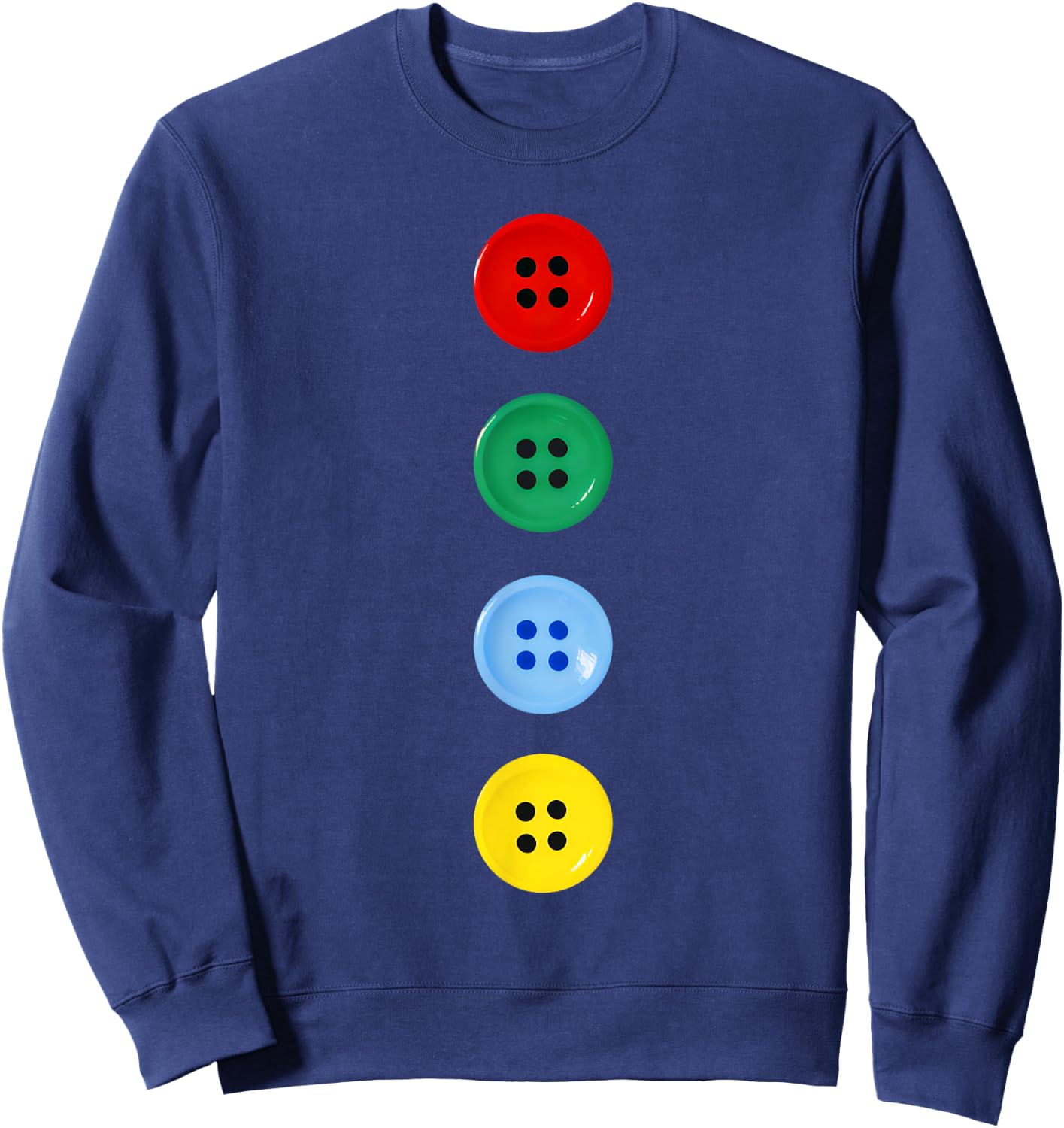 Four Groovy Buttons Blue Cat Funny Halloween Costume Kids Sweatshirt - Sweatshirt | Navy
