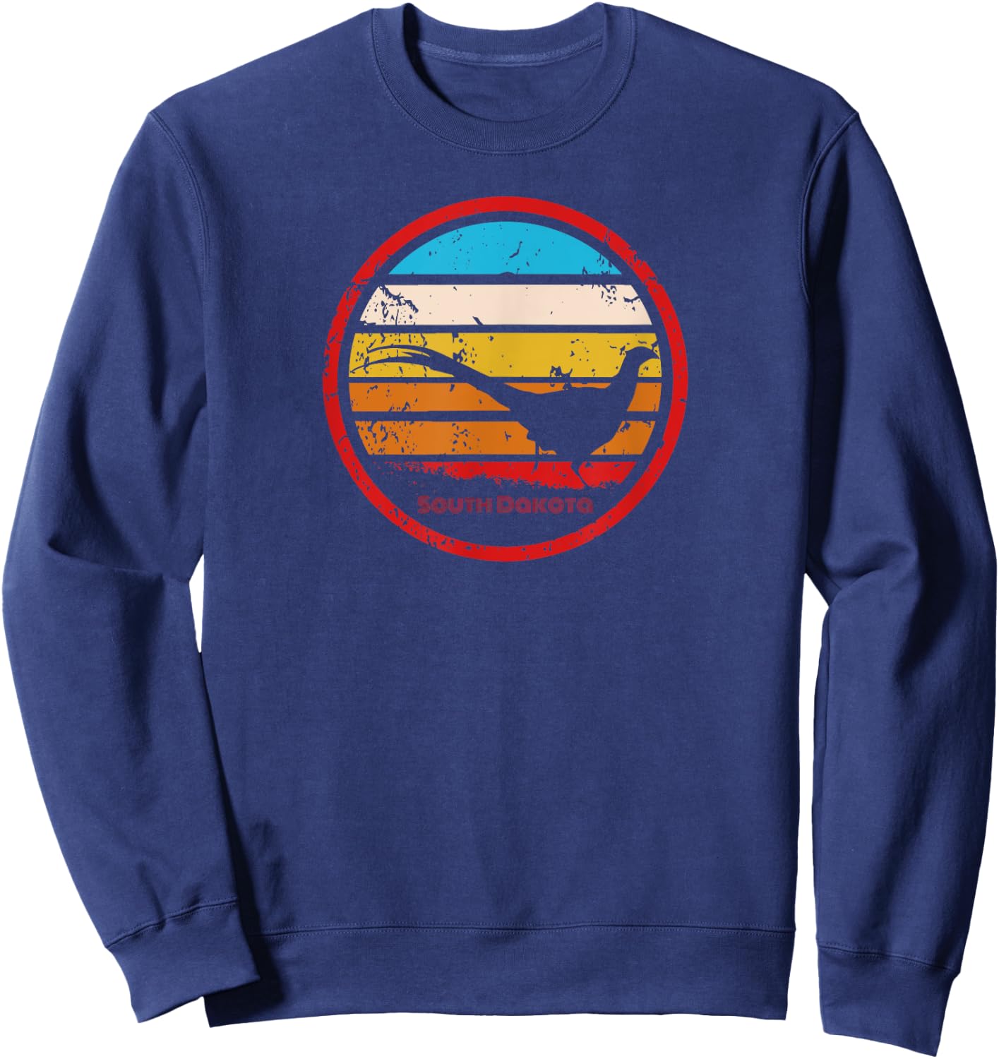 South Dakota Vintage Retro Pheasant Hunting Season Sweatshirt - Sweatshirt | Navy