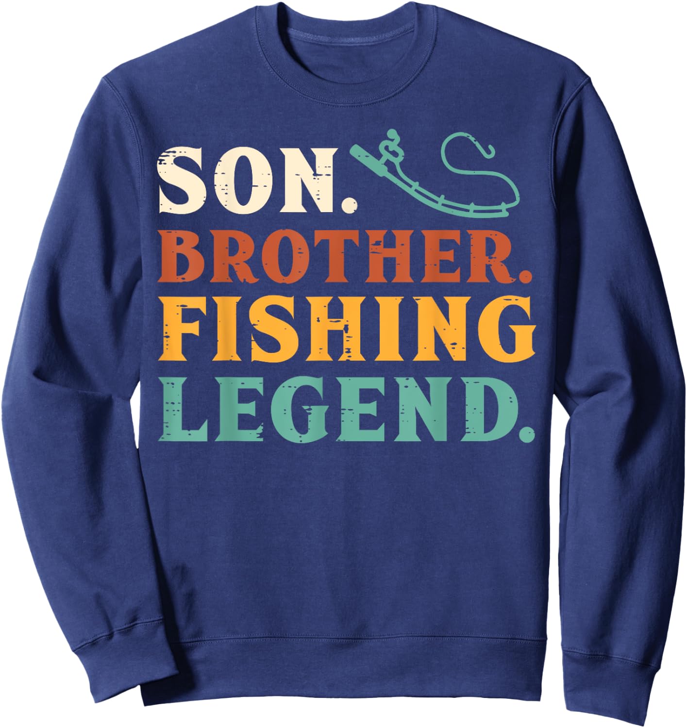 Son Brother Fishing Legend Family Fisherman Boys Kids Men Sweatshirt - Sweatshirt | Navy