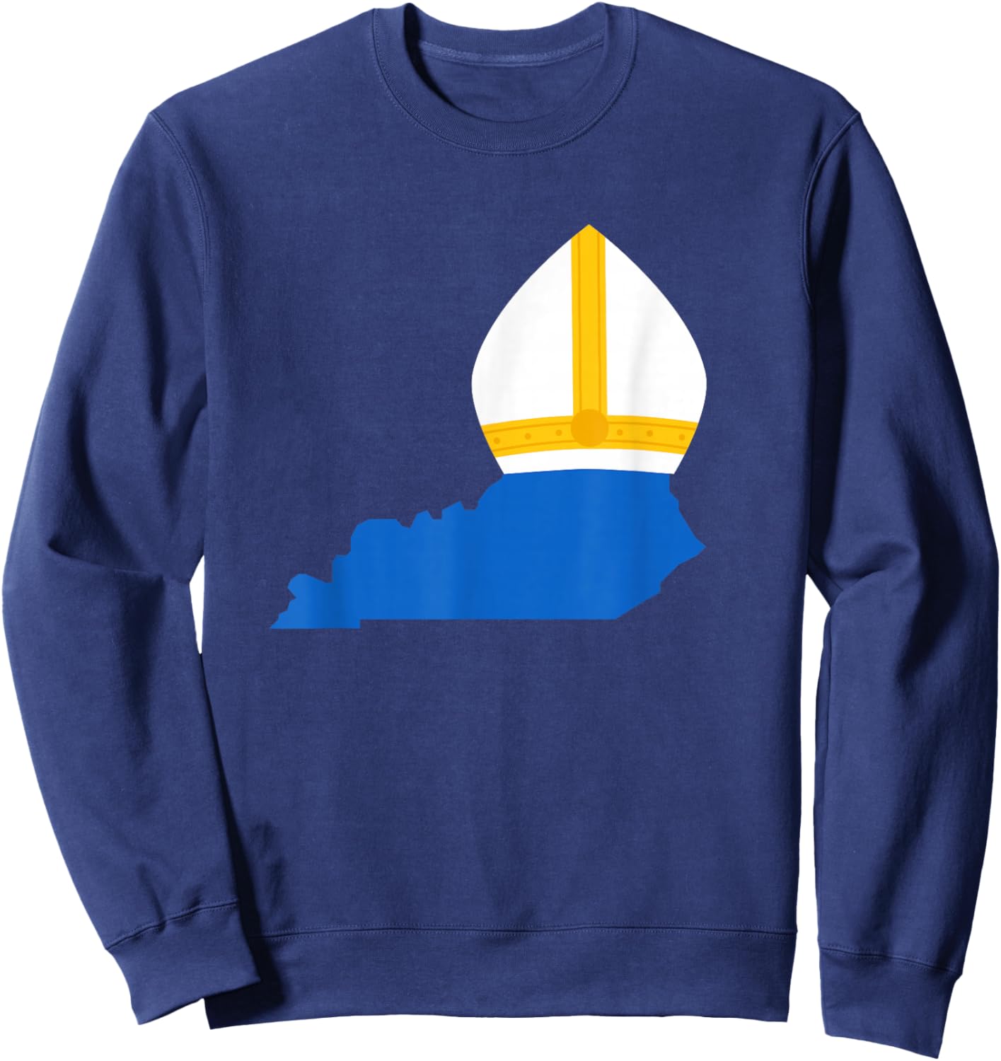 State of Kentucky with Pope Hat Sweatshirt - Sweatshirt | Navy