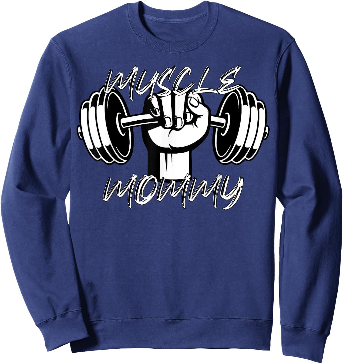 Certified Muscle Mommy | Gym Shirts Sweatshirt - Sweatshirt | Navy
