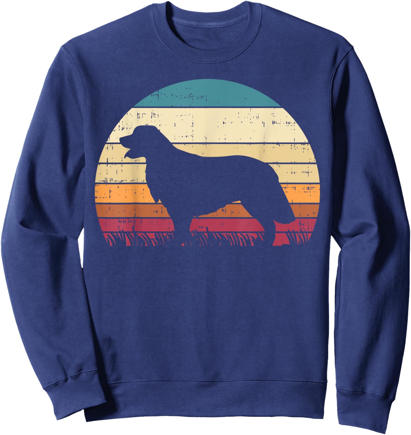 Golden Retriever Silhouette Sunset Retro Pet Dog Lover Gift Men Women Girls Kids Sweatshirt - Sweatshirt | Navy