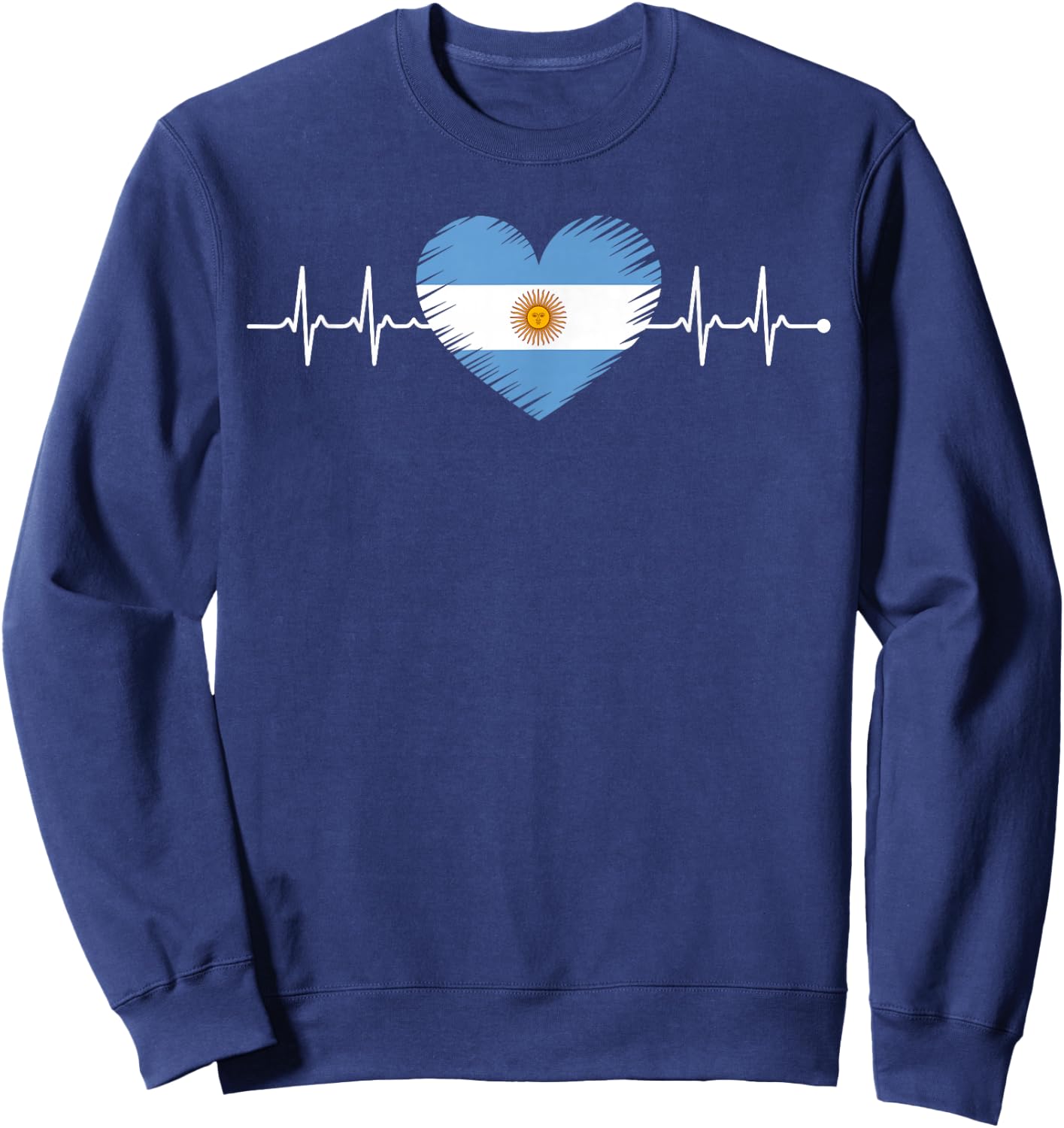 Heartbeat Argentine Argentina Root Sweatshirt - Sweatshirt | Navy