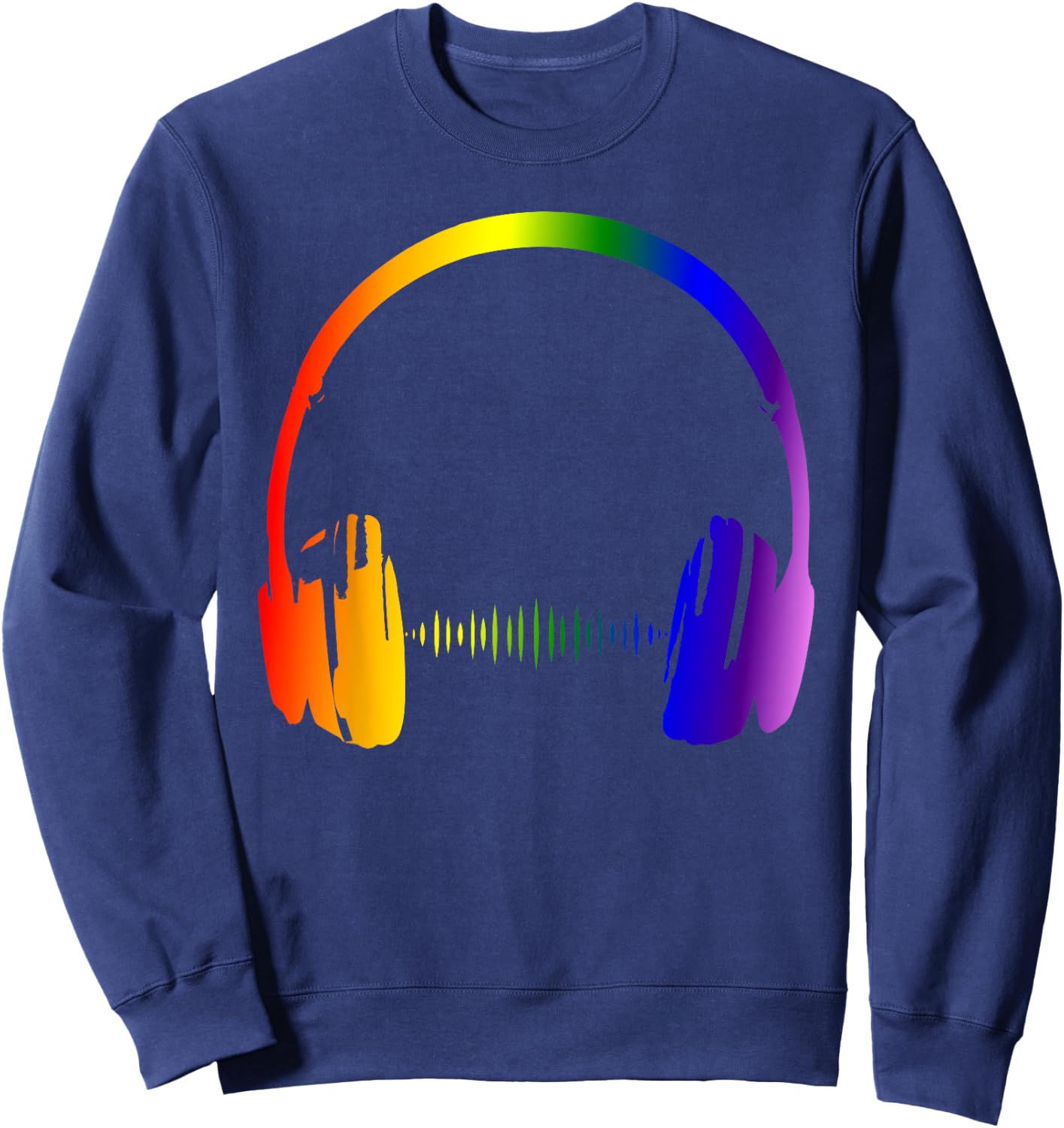 Bunte Kopfhörer Regenbogen Party Techno Radio Nachtclub DJ Sweatshirt - Sweatshirt | Navy