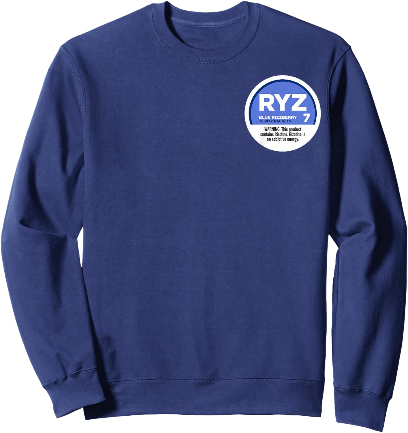 Blue Rizzberry to Rizz Packets Official Front and Back Sweatshirt - Sweatshirt | Navy