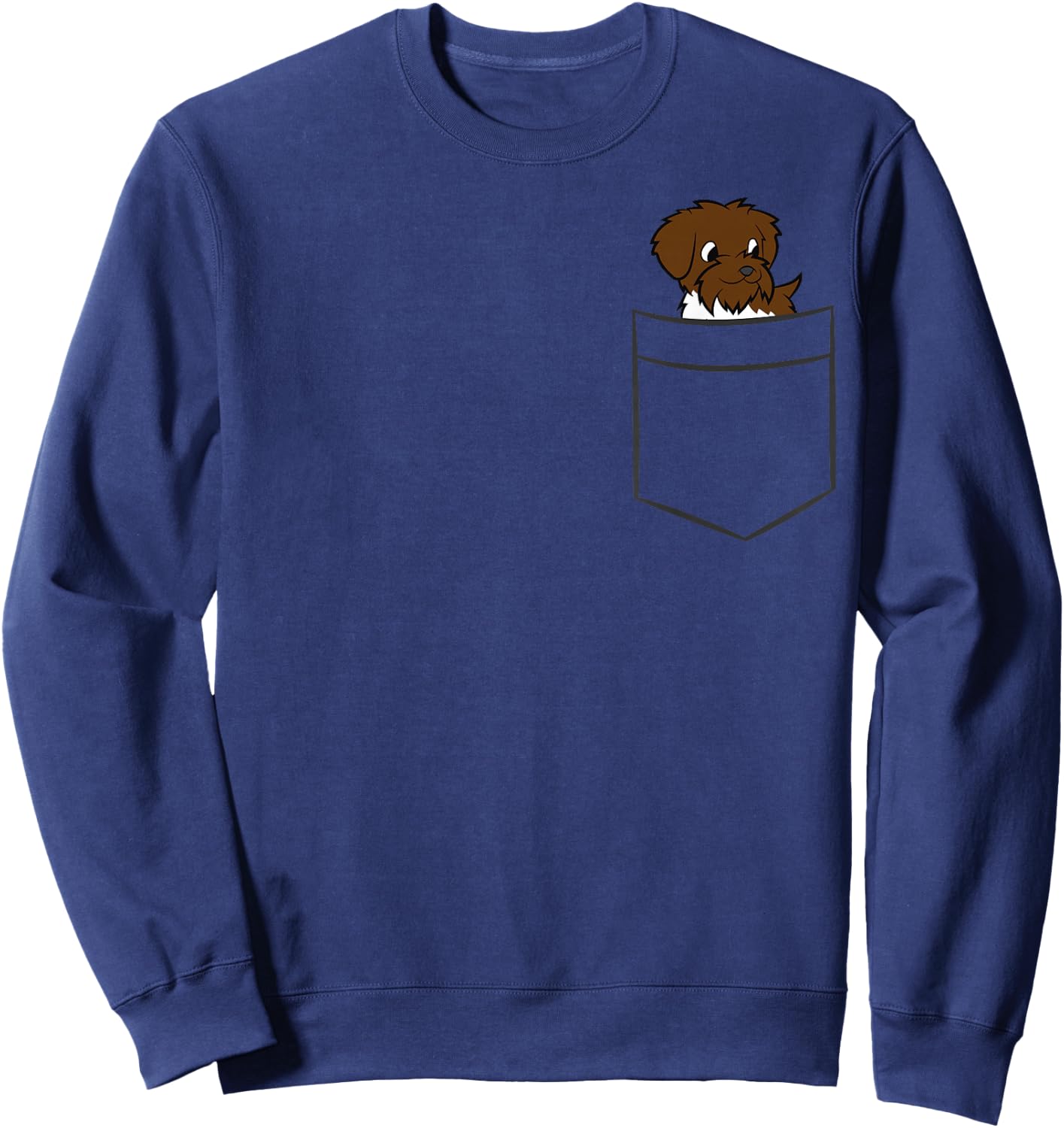 Wirehaired Pointing Griffon Dog In A Pocket Sweatshirt - Sweatshirt | Navy