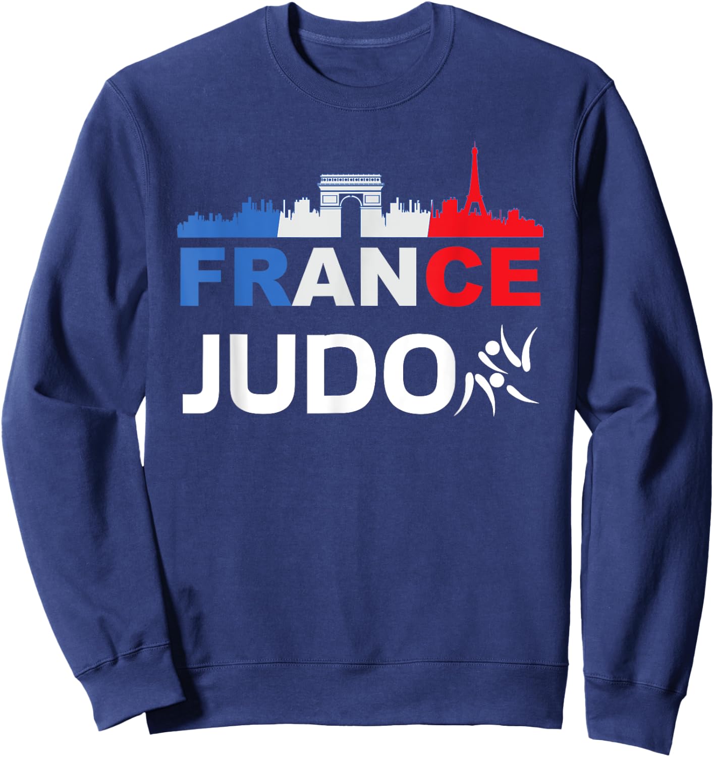 France Flag Judo Gift Jersey Judo France , Black, S Sweatshirt - Sweatshirt | Navy