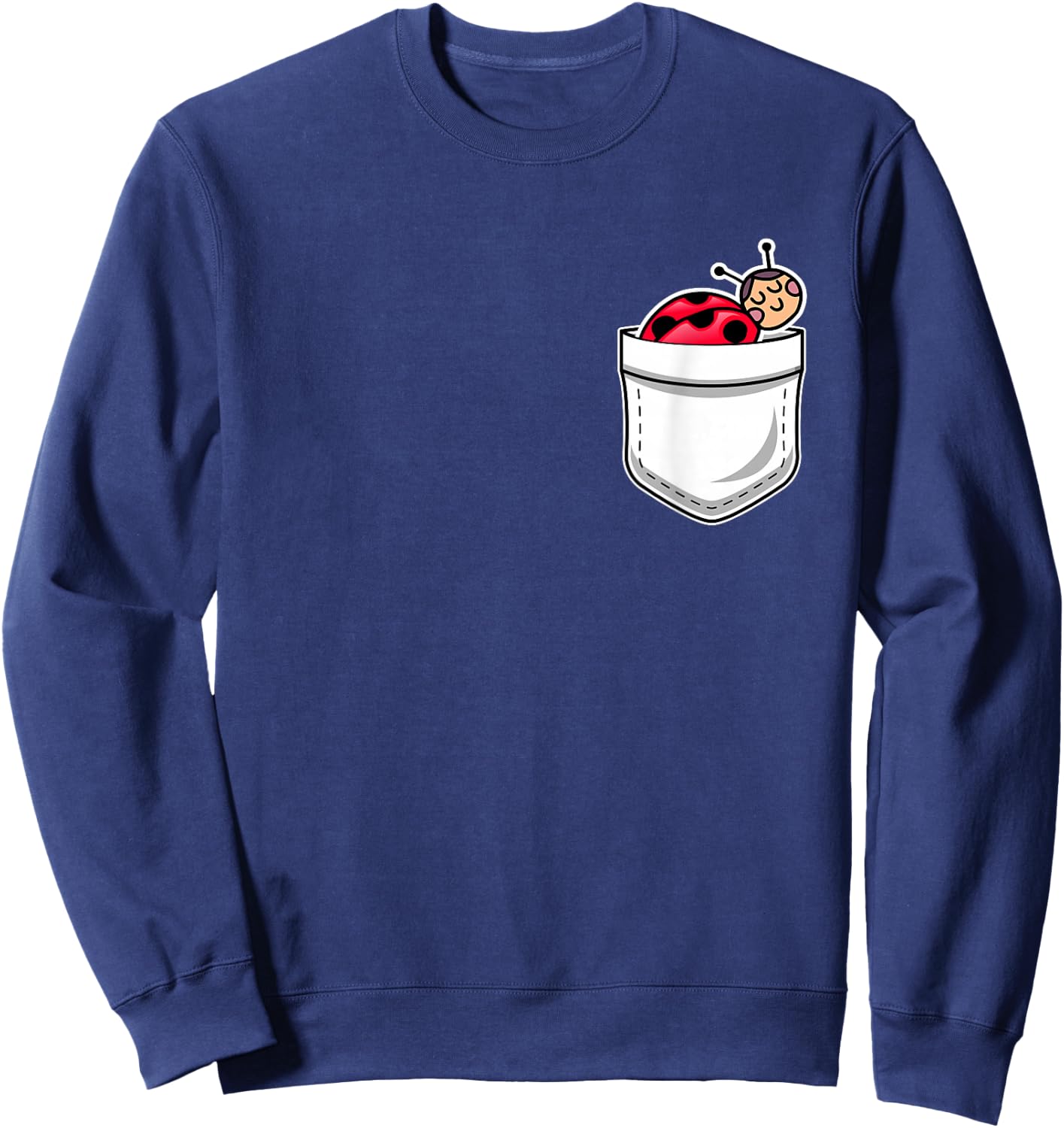 Ladybug in the Pocket - Ladybug Insect Lover Entomologist Sweatshirt - Sweatshirt | Navy