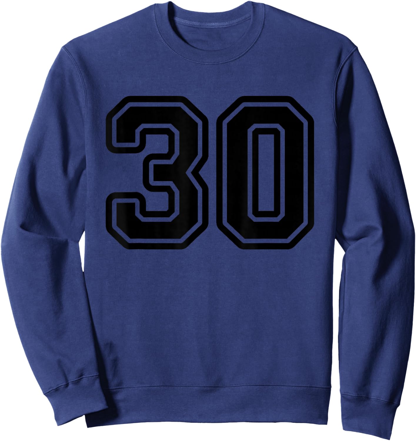 Number #30 Black Sport Varsity Number 30 Sweatshirt - Sweatshirt | Navy