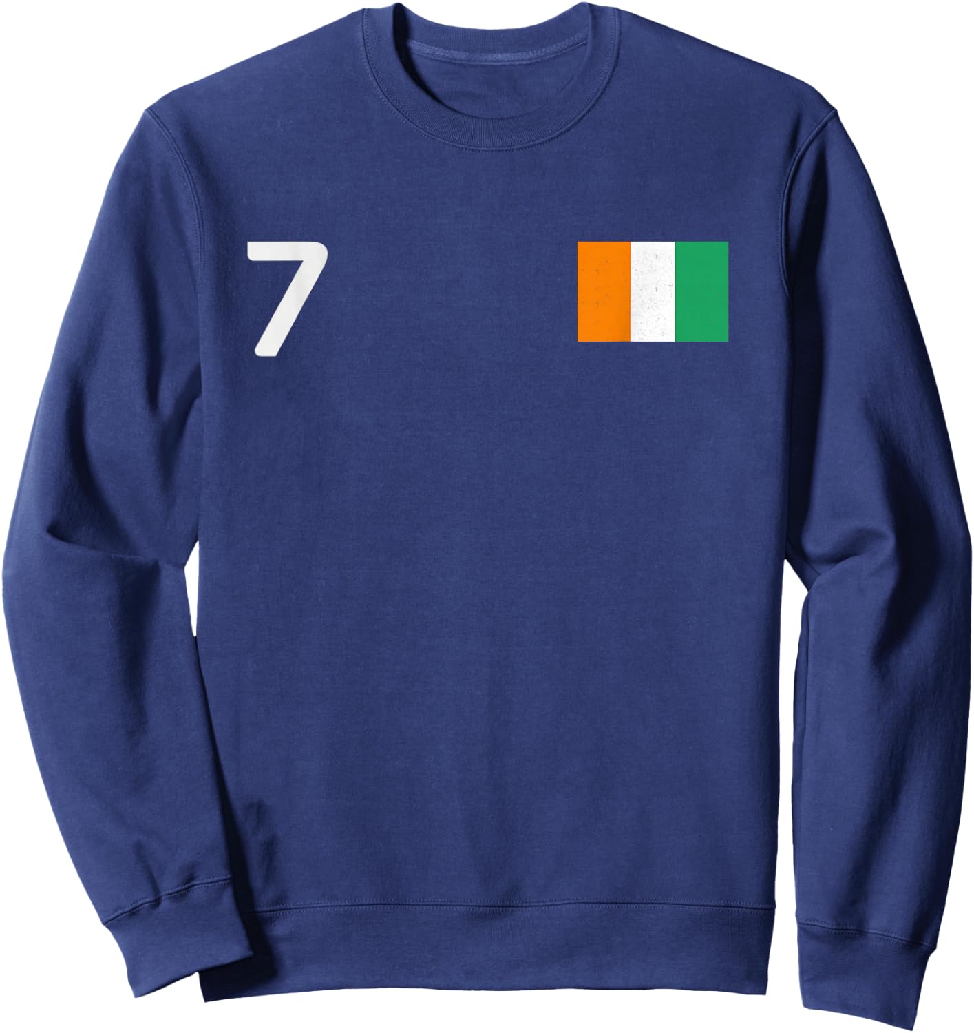 Ivory Coast Number 7 National Flag Country Pride Heritage Sweatshirt - Sweatshirt | Navy