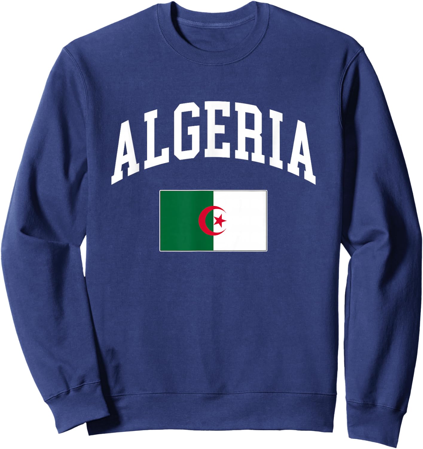 Algeria Algerian Flag Retro Vintage Classic Graphic Sweatshirt - Sweatshirt | Navy
