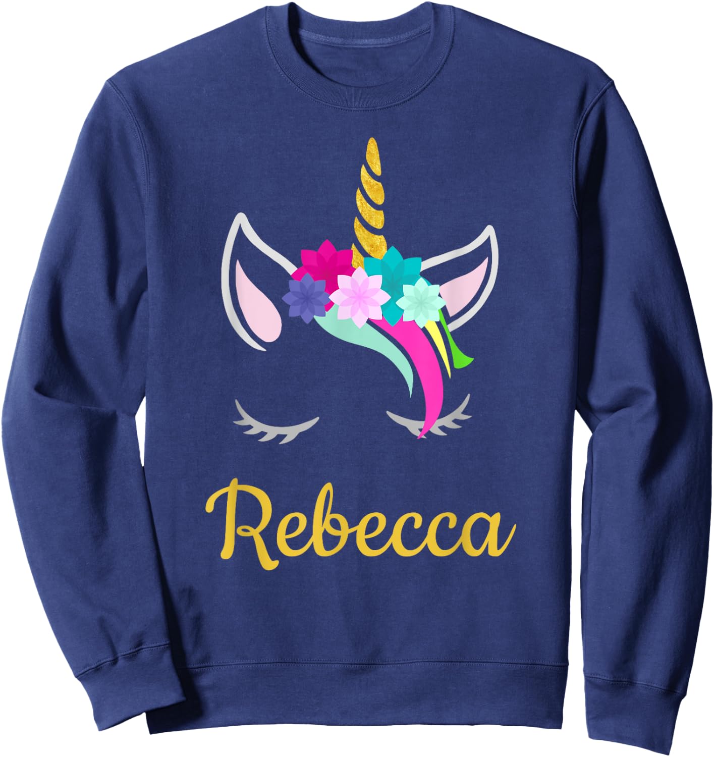 Rebecca Dark Unicorn Name Sweatshirt - Sweatshirt | Navy