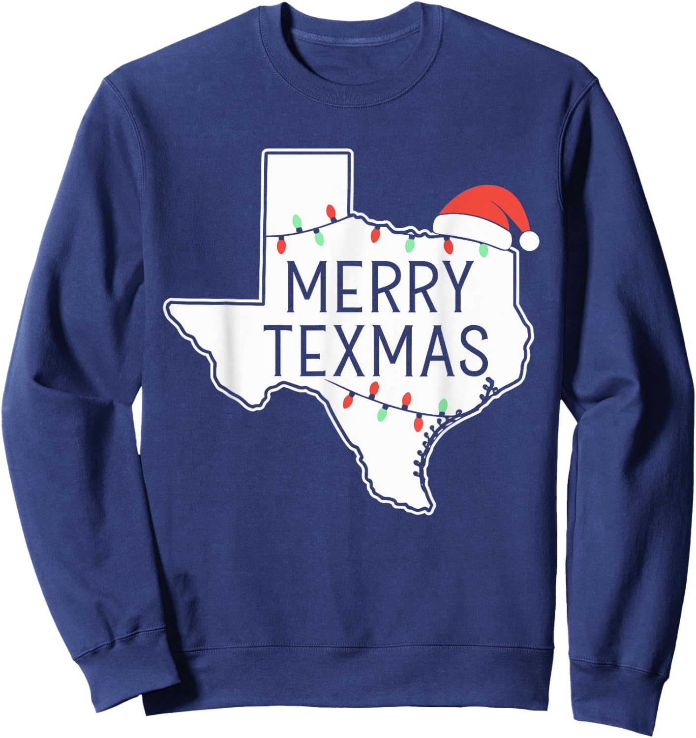 Merry Texmas Texas State Christmas Sweatshirt - Sweatshirt | Navy