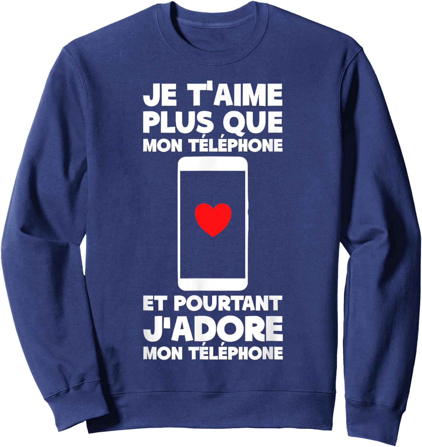 Funny Phone Gift Funny Teen Boyfriend Girlfriend Love , Black, S Sweatshirt - Sweatshirt | Navy